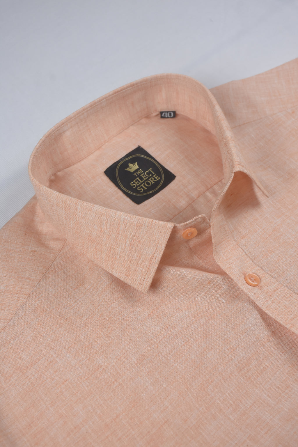 Premium Peach Heathered Solid Cotton Shirt