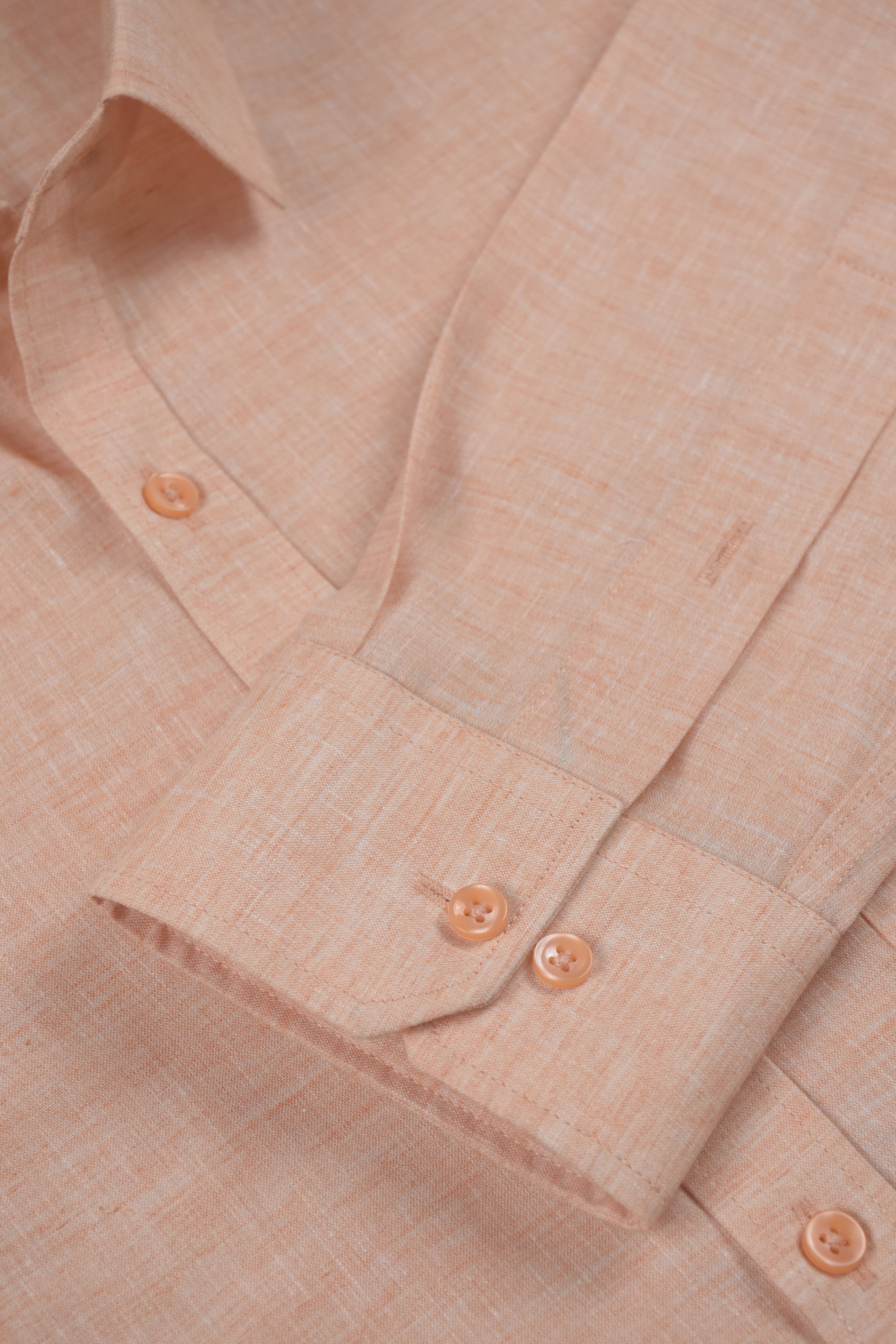 Premium Peach Heathered Solid Cotton Shirt