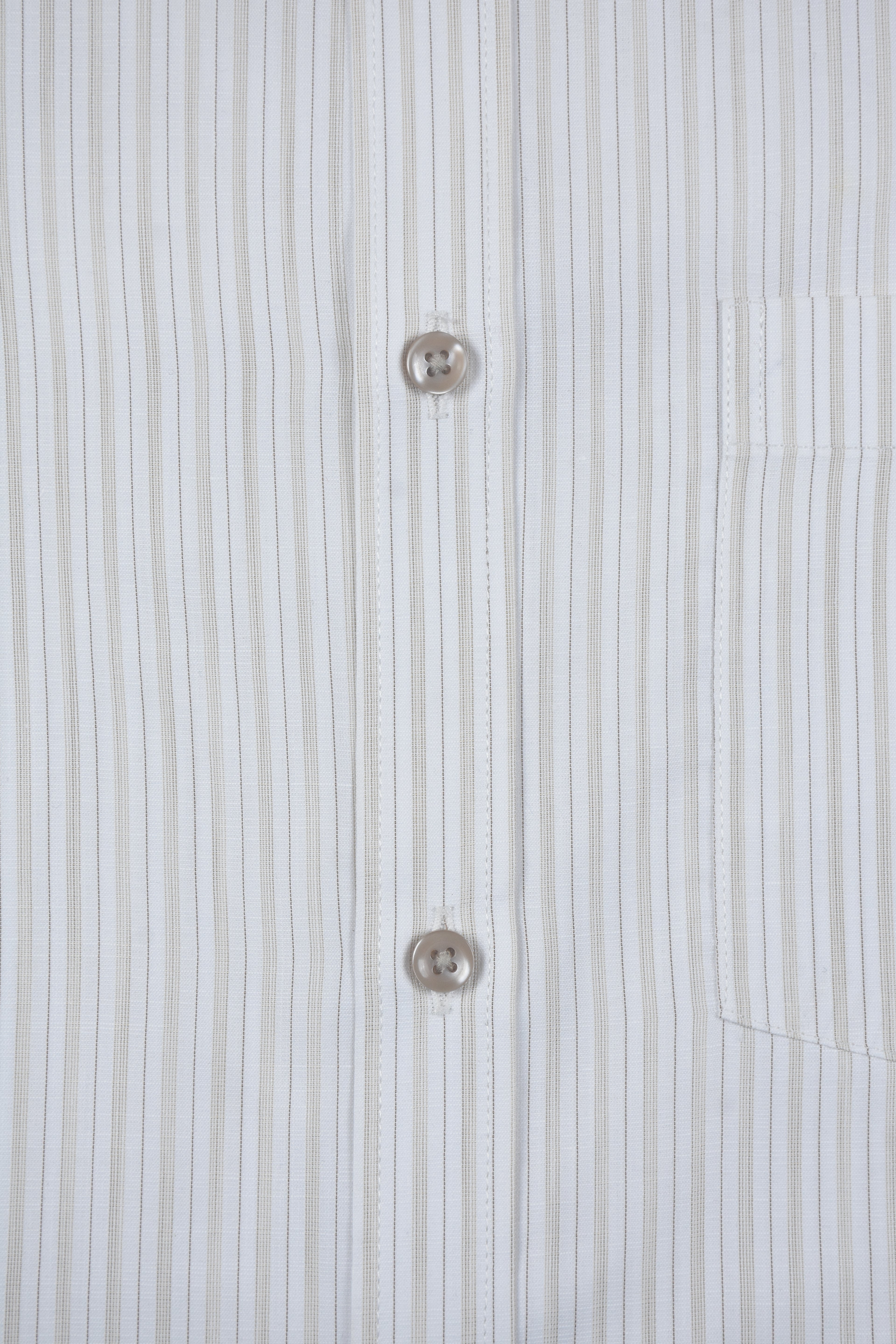 Fine Slate Grey Vertical Pinstripes Off-White Shirt