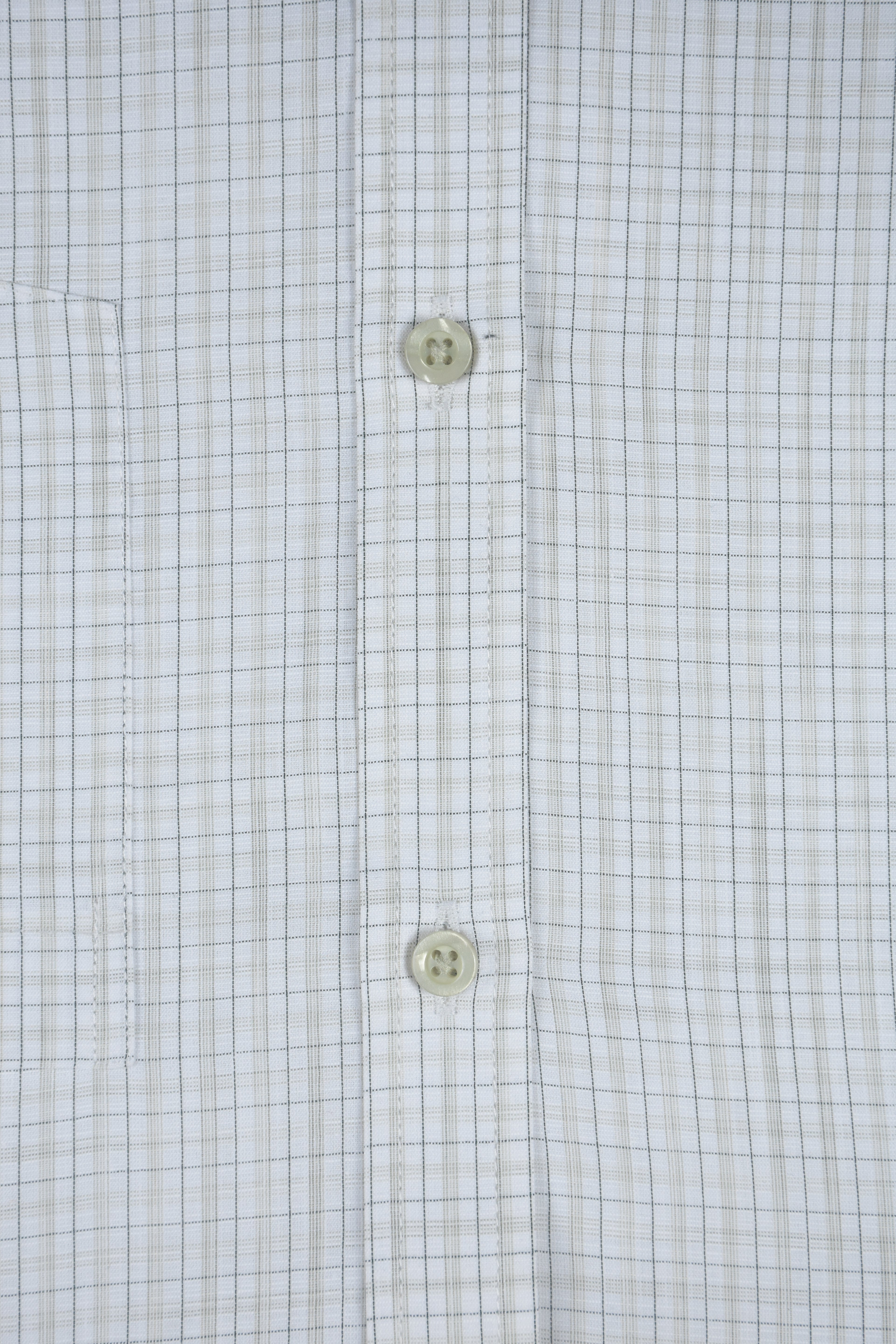 Slate Grey Micro-Grid Checks Off-White Shirt