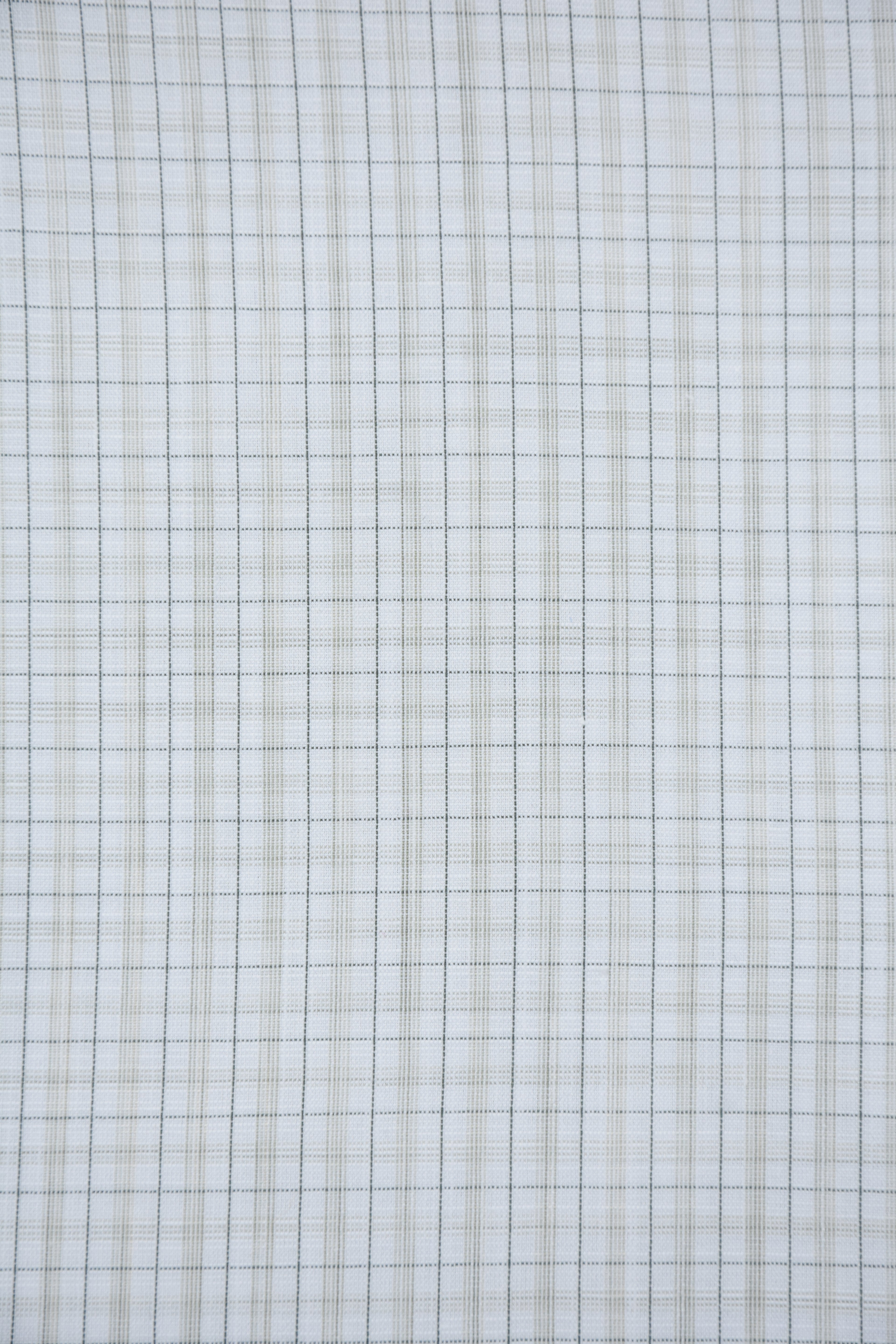 Slate Grey Micro-Grid Checks Off-White Shirt