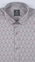 Pink Mosaic Checks Grey Shirt