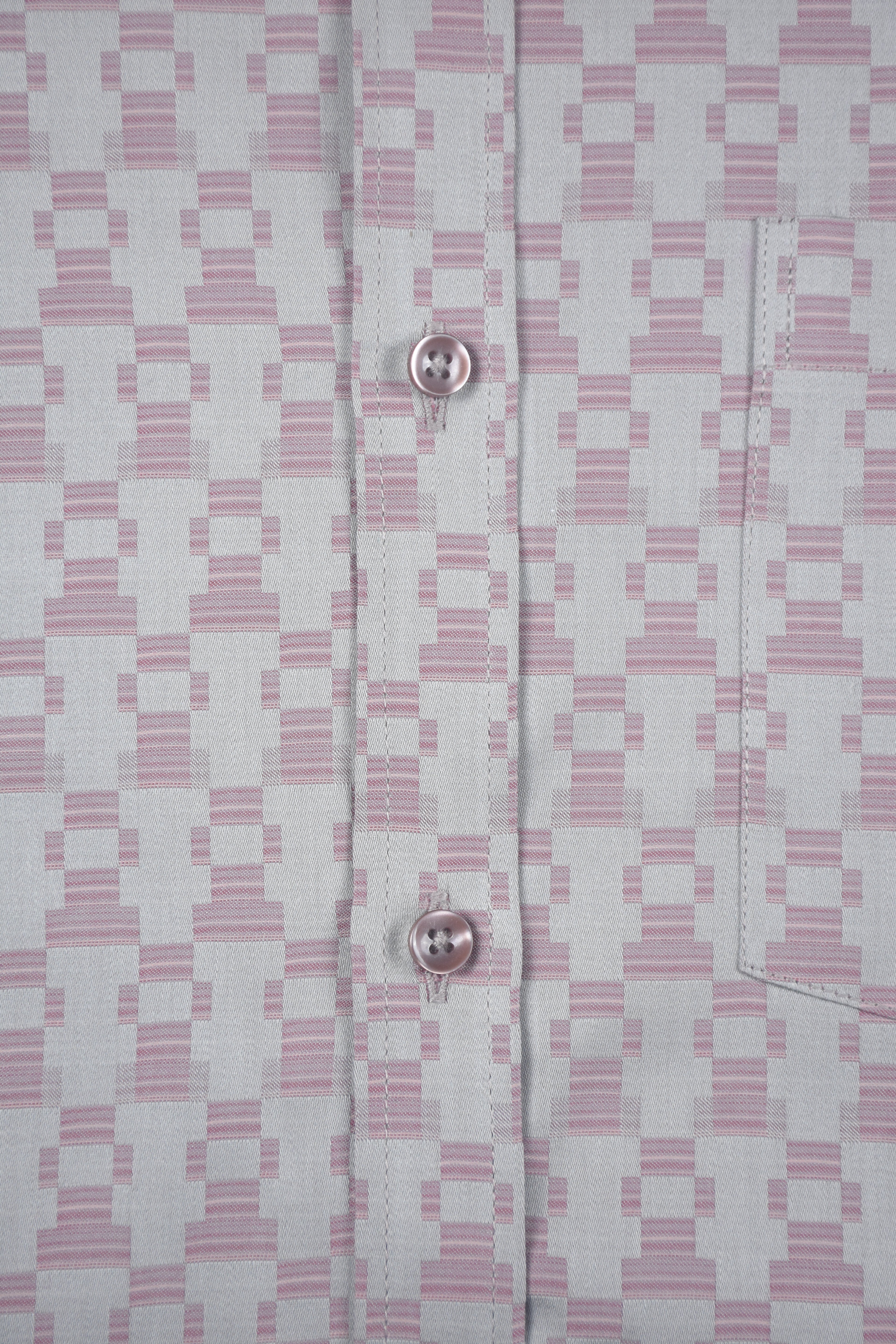 Pink Mosaic Checks Grey Shirt