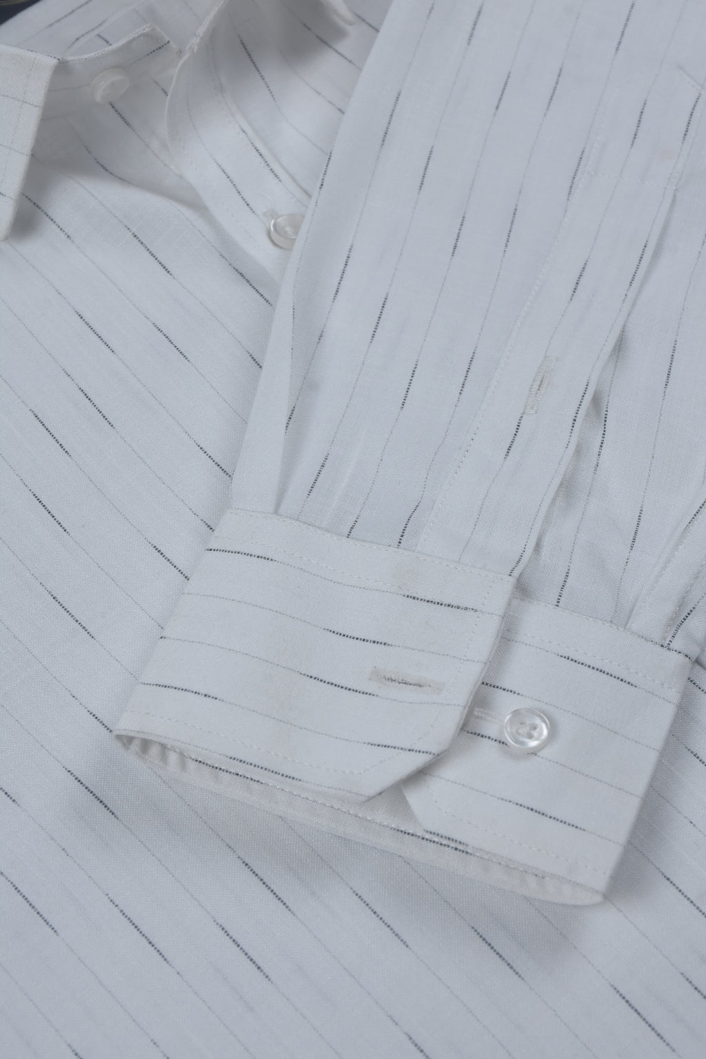 Premium White Shirt with Fine Black Vertical Pinstripes