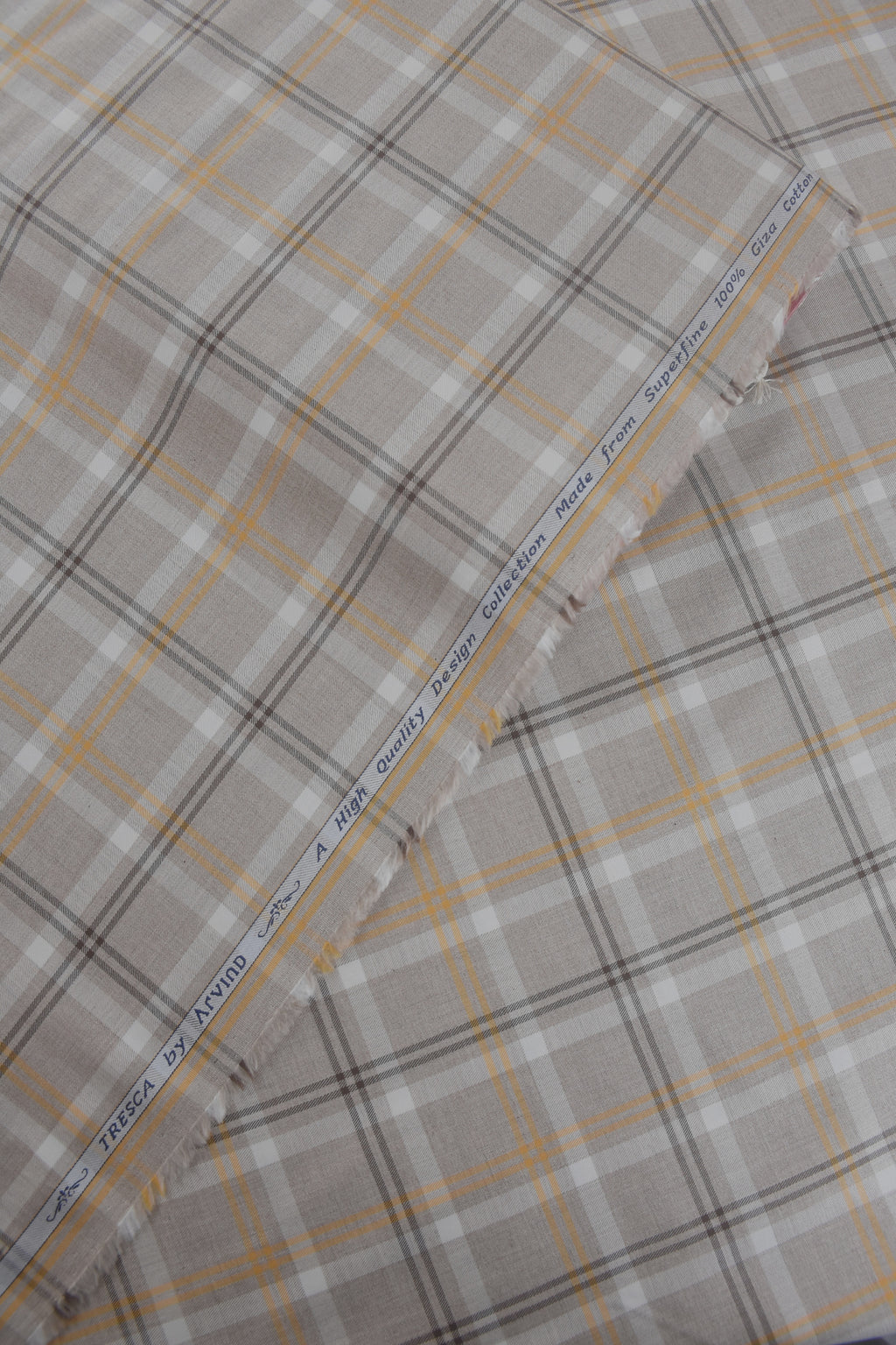 Tan and Orange Double Stripe Check Shirt