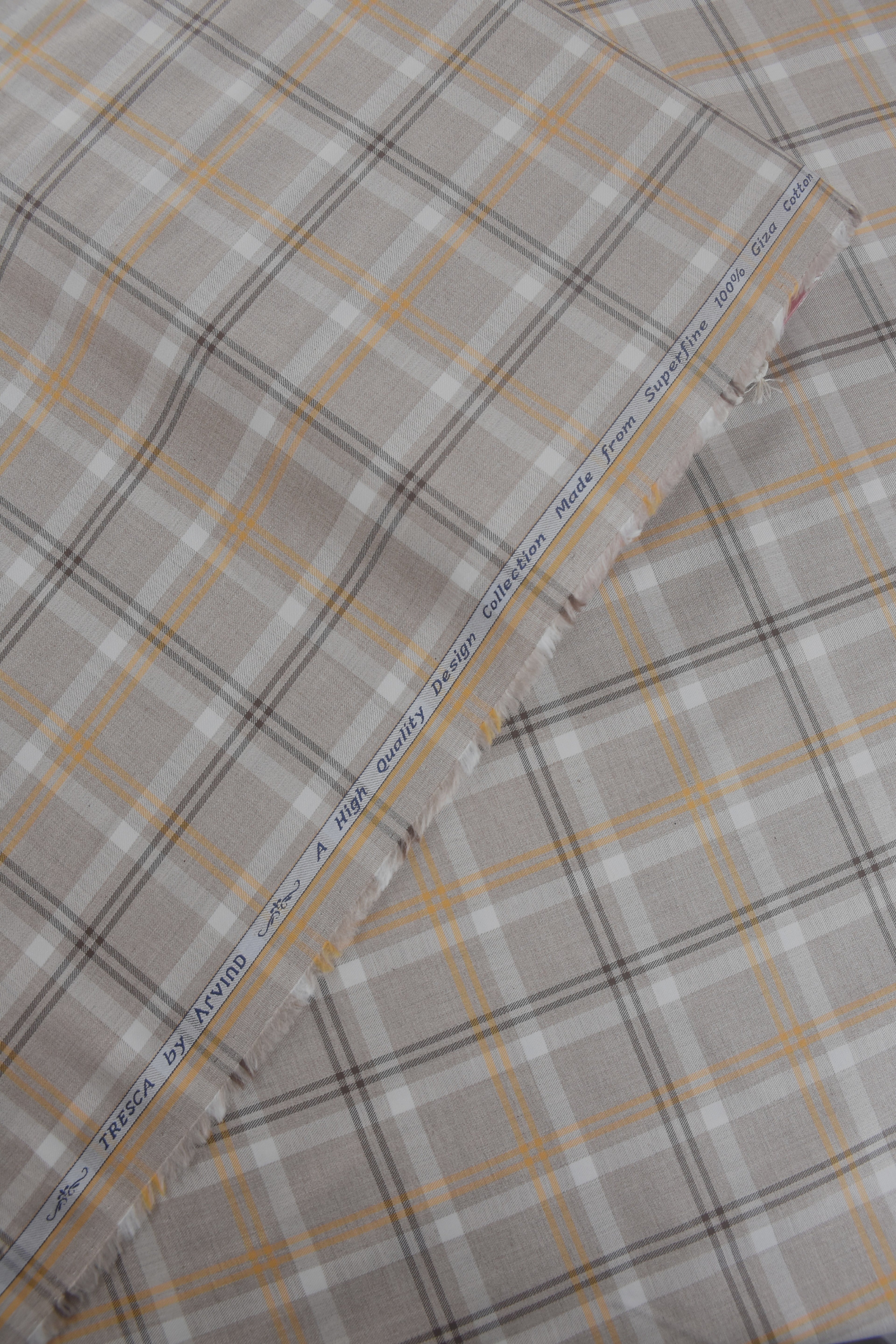 Tan and Orange Double Stripe Check Shirt