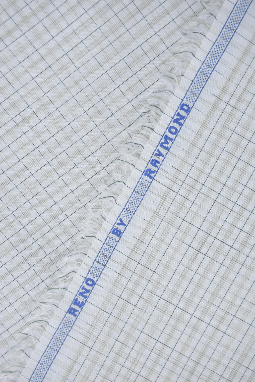 Slate Grey Micro-Grid Checks Off-White Shirt