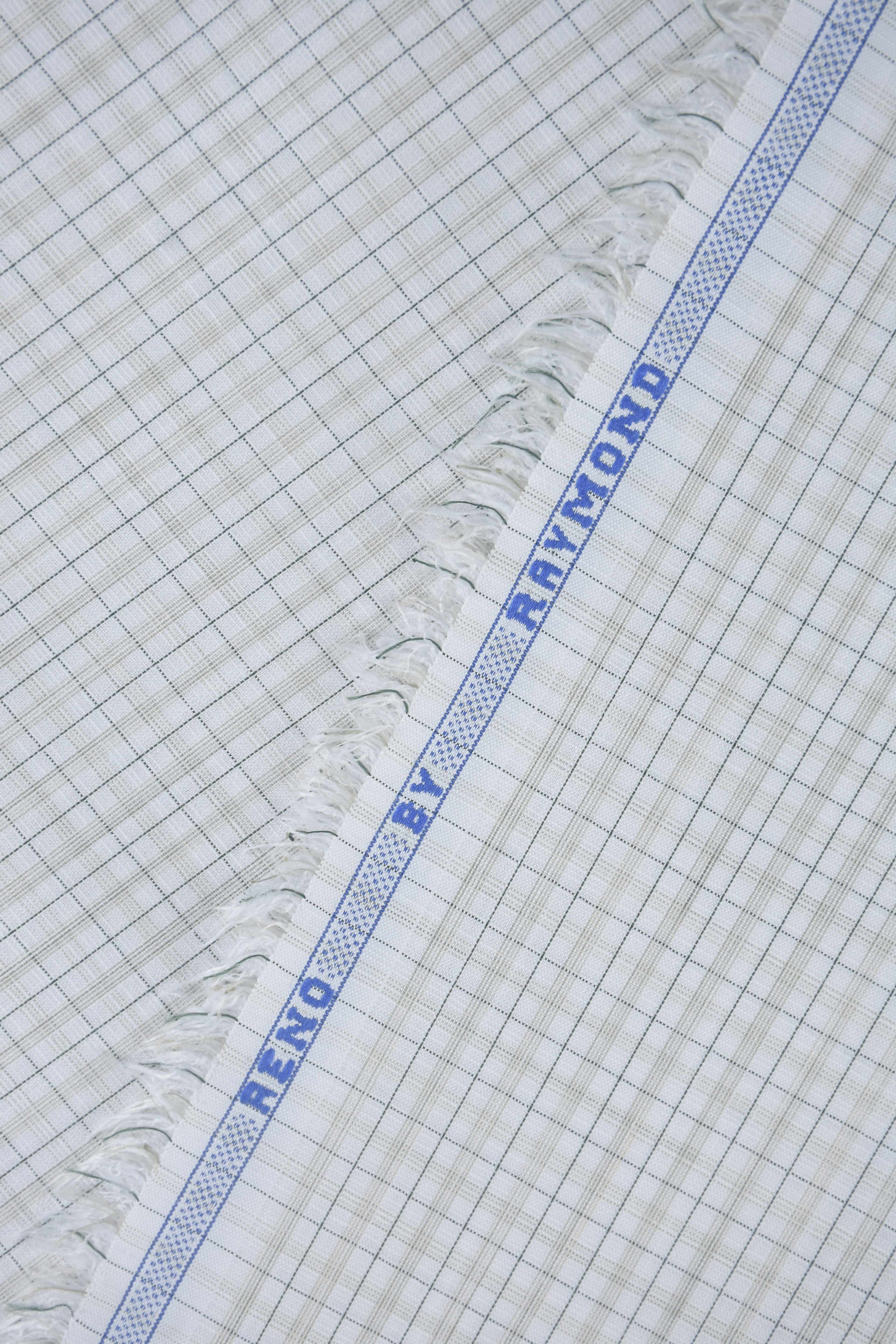 Slate Grey Micro-Grid Checks Off-White Shirt