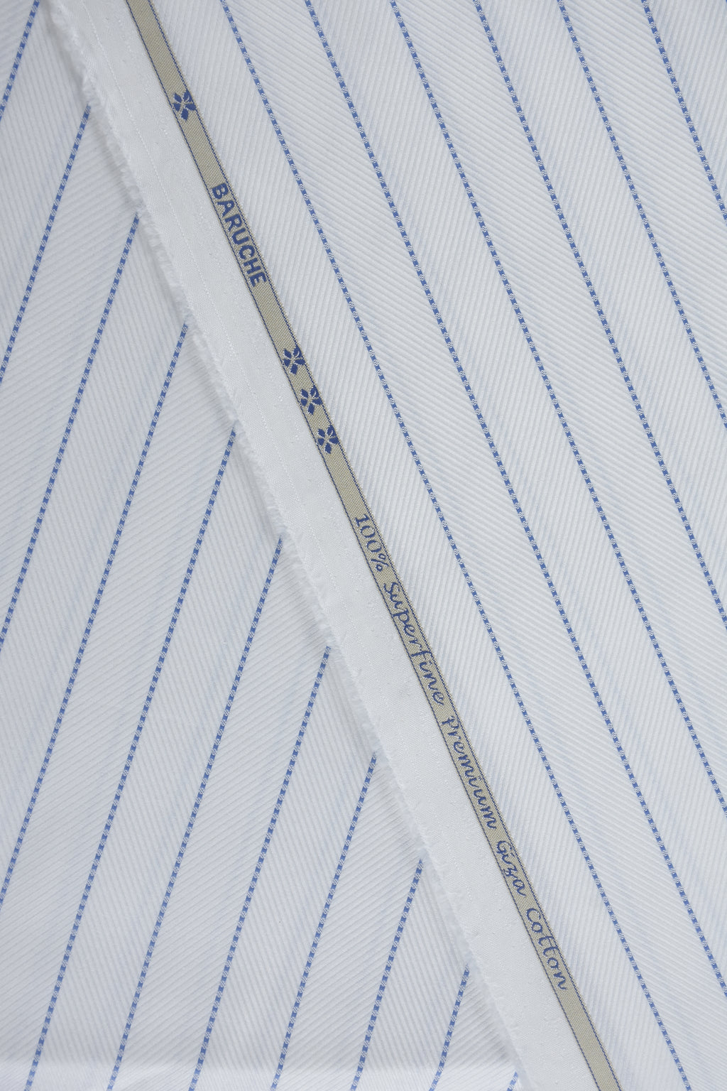 Textured Blue Dotted Vertical Stripes White Shirt