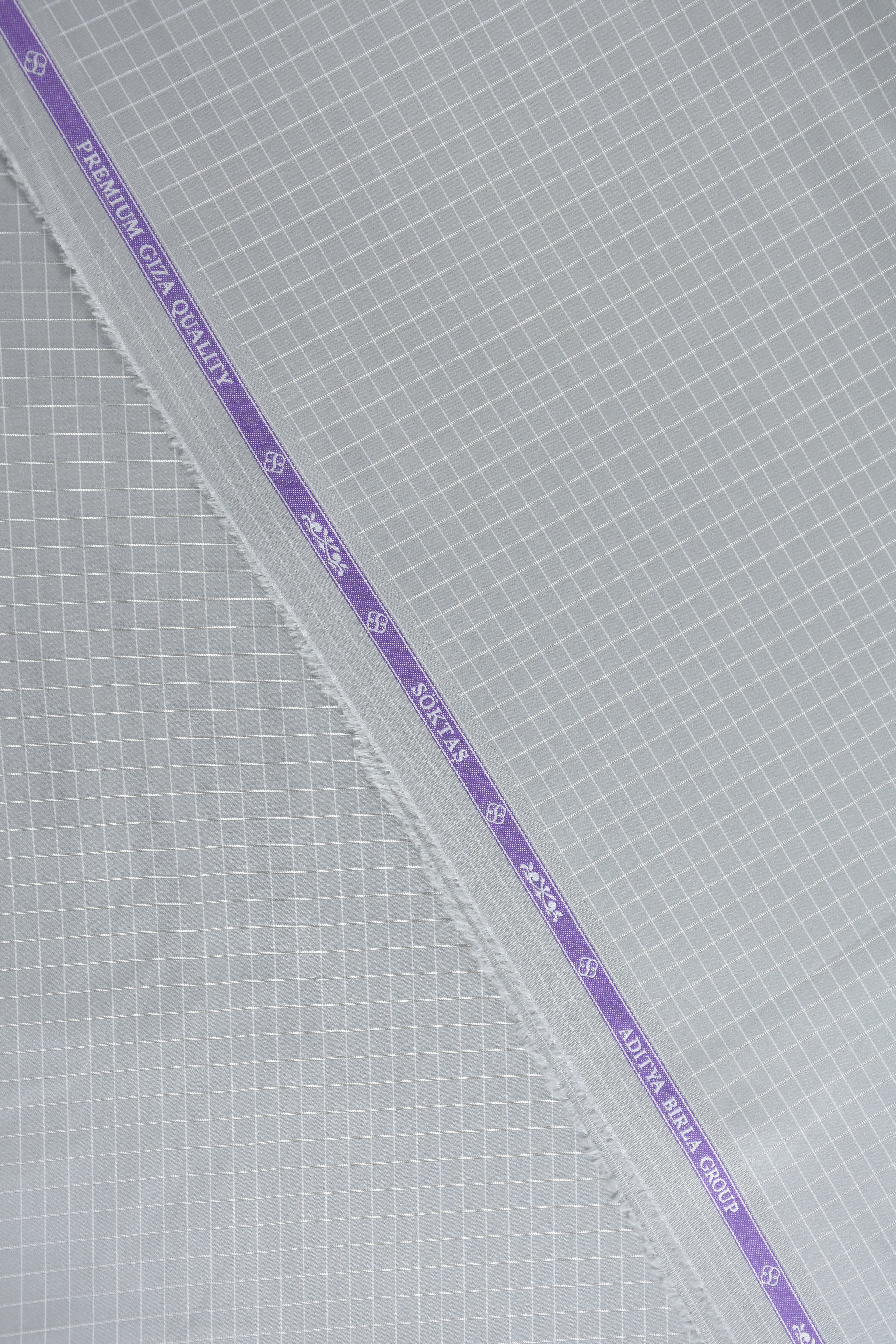 White Micro-Checks Grey Shirt