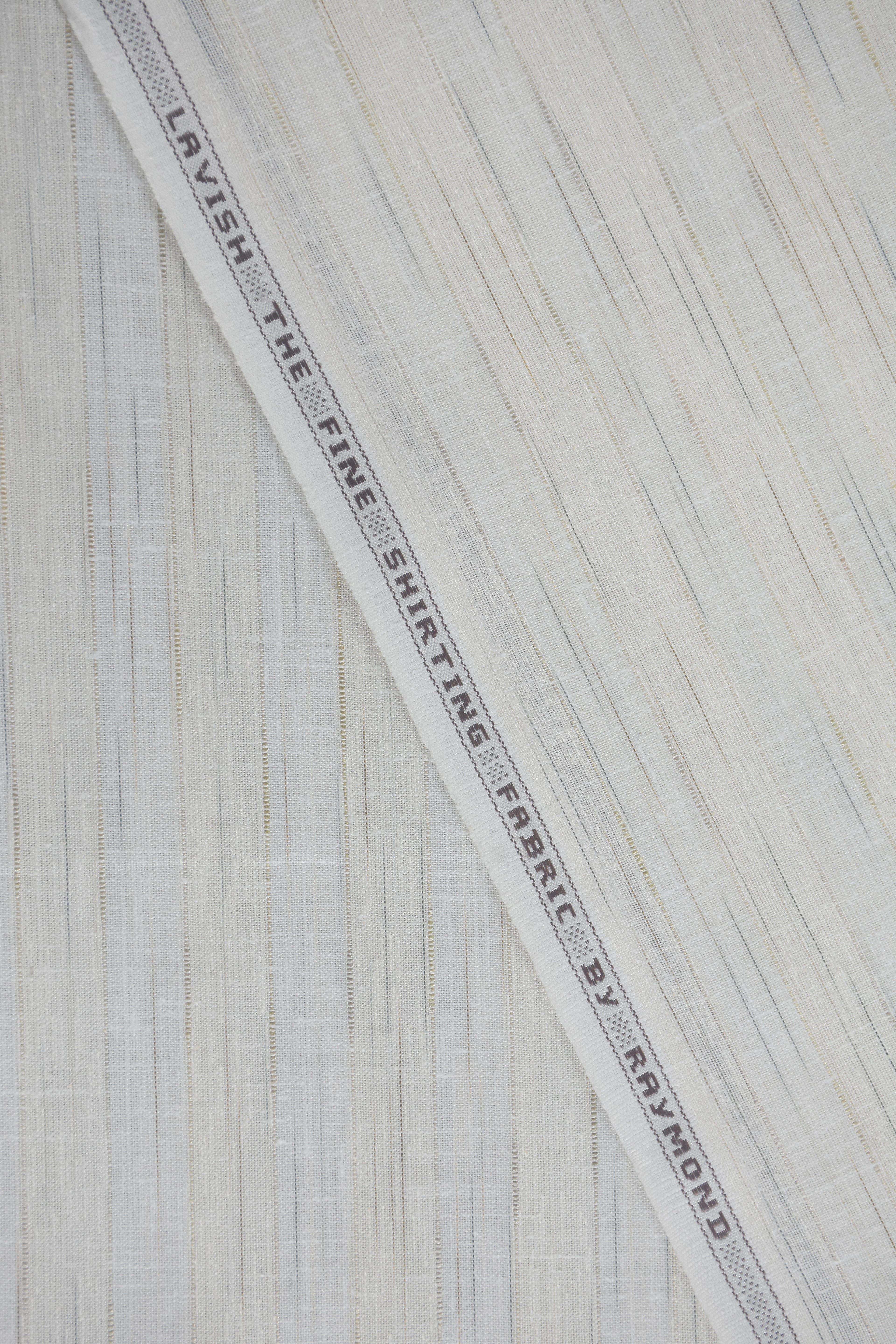 Ivory Fine Vertical Linear Textured Shirt