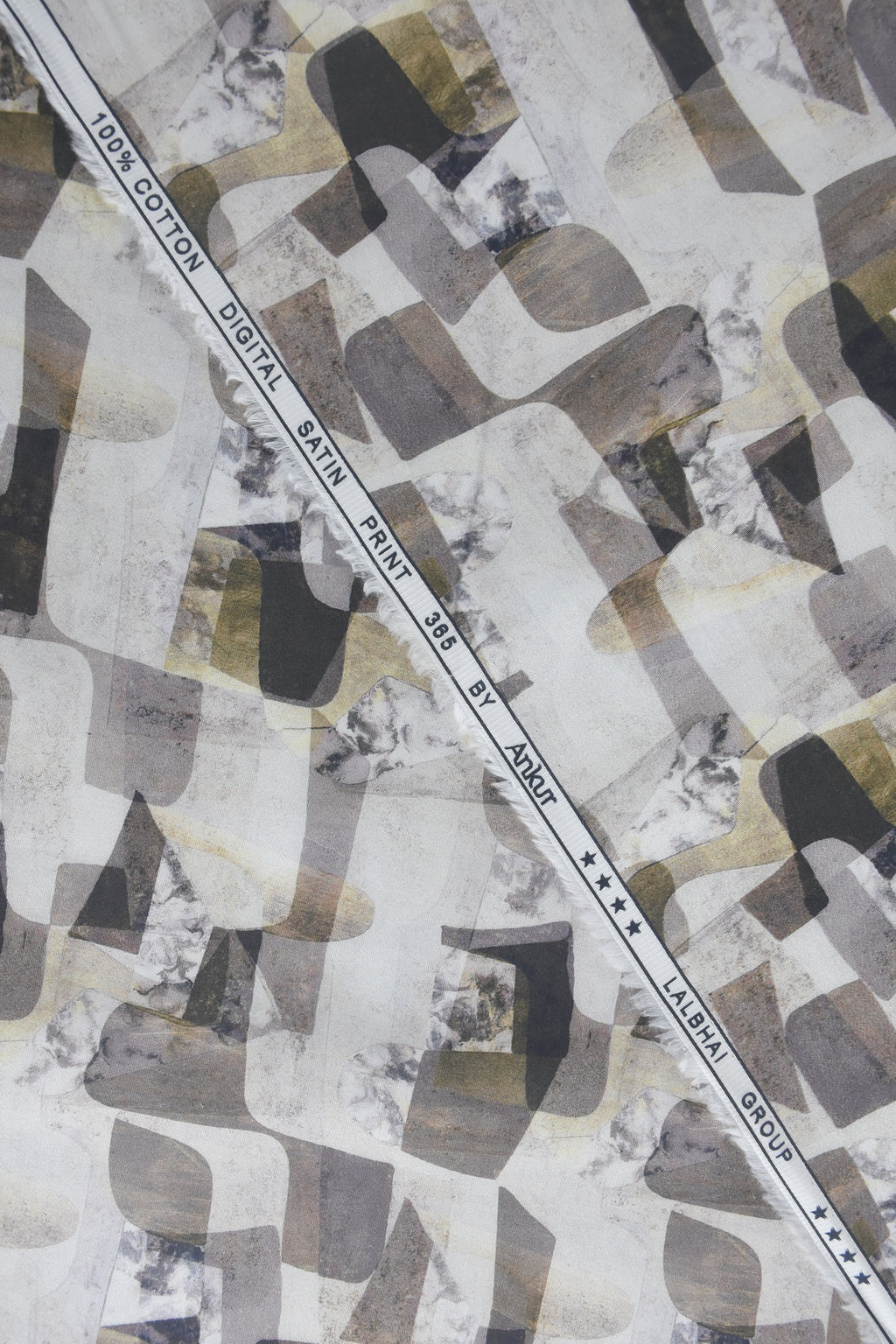 Abstract Earth-Toned Stone Mosaic Off-White Shirt