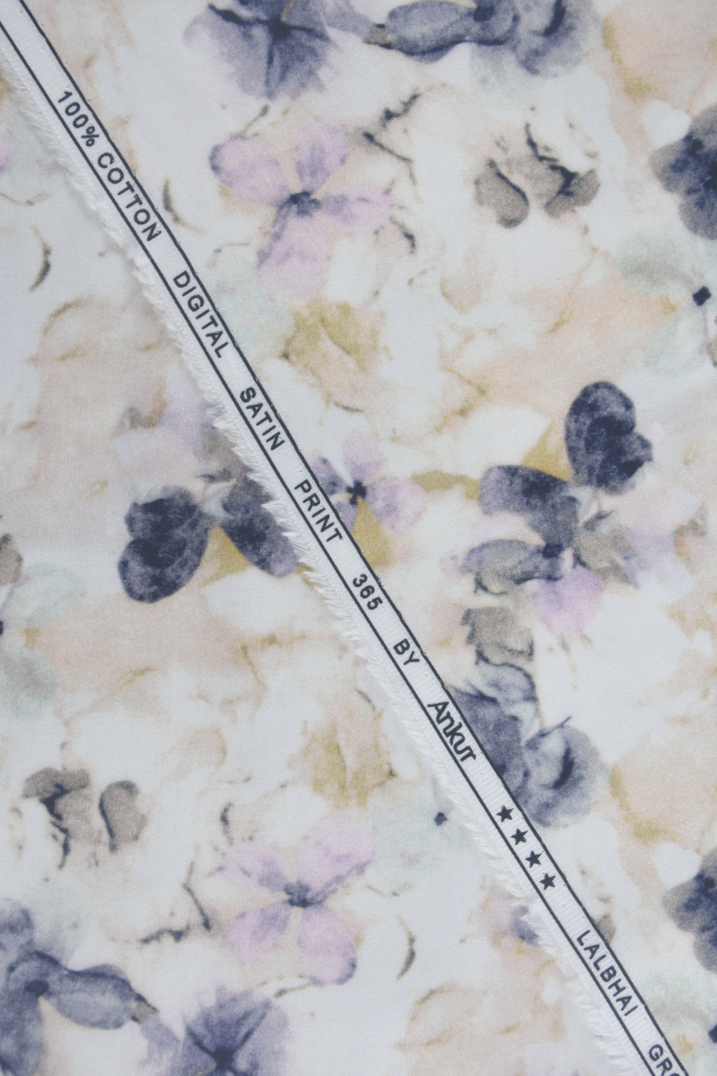 Lavender and Slate Floral Bloom Off-White Shirt