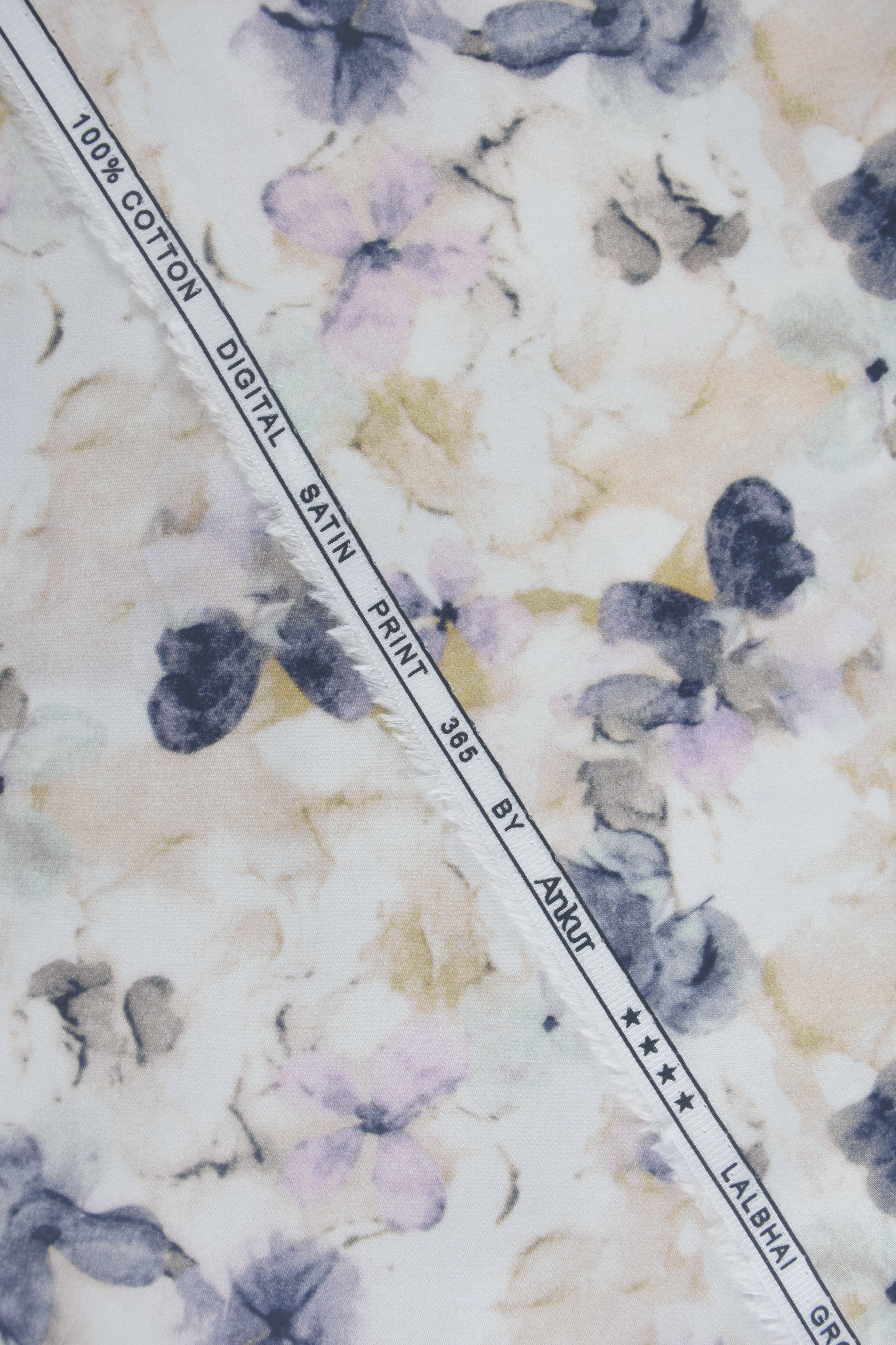 Lavender and Slate Floral Bloom Off-White Shirt