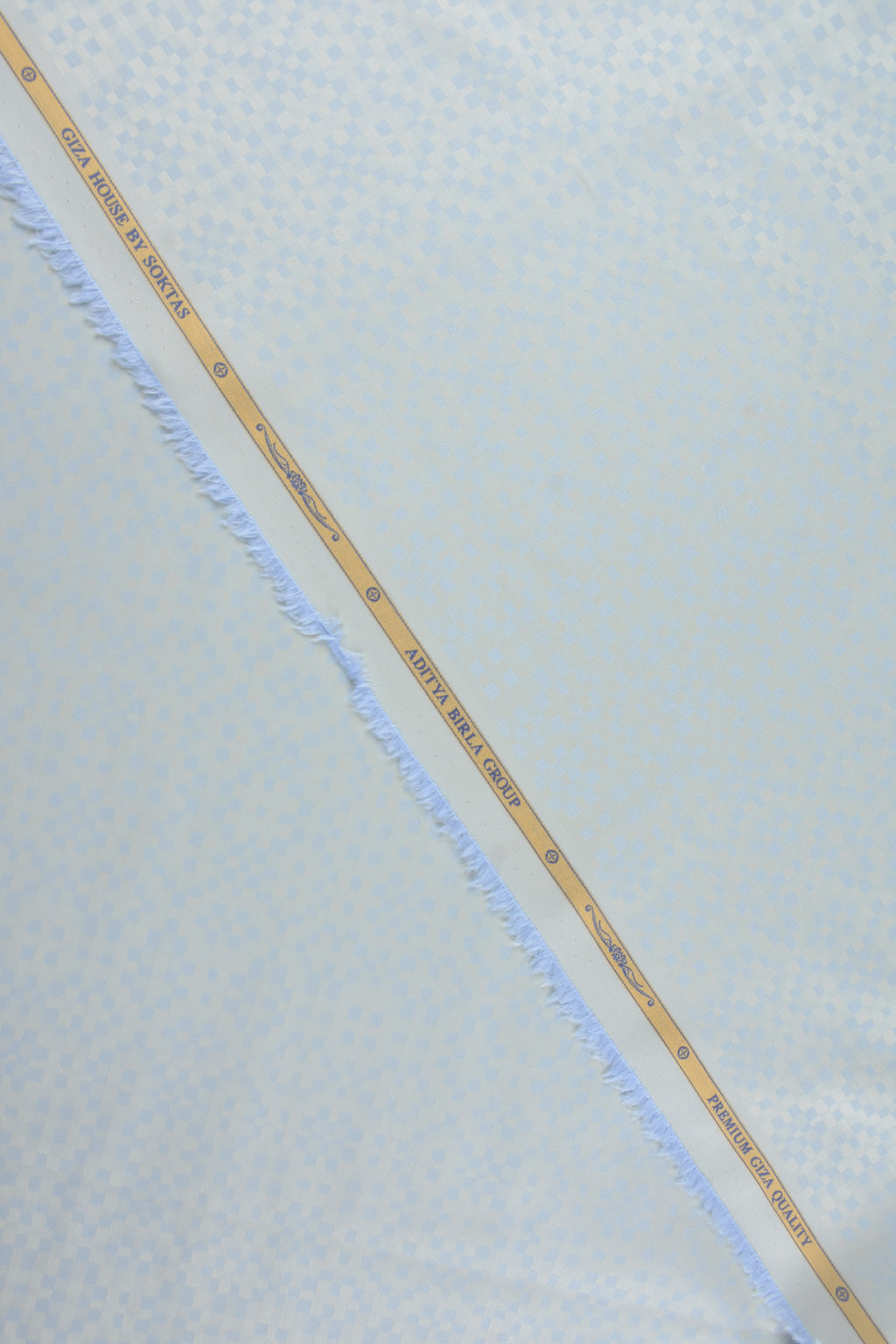 Premium Sky Blue Geometric Pixel-Check Shirt