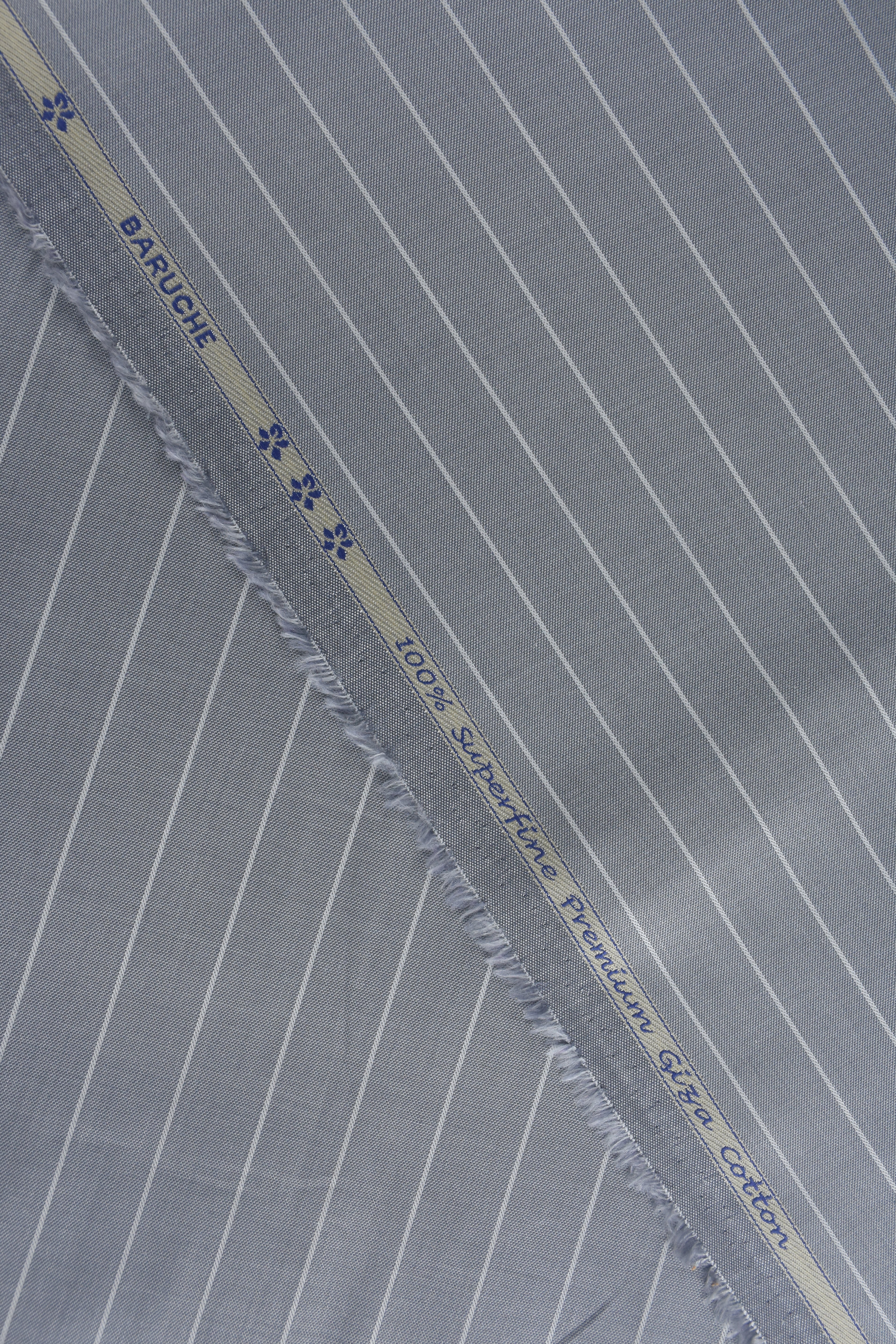 Fine White Strip Grey Shirt