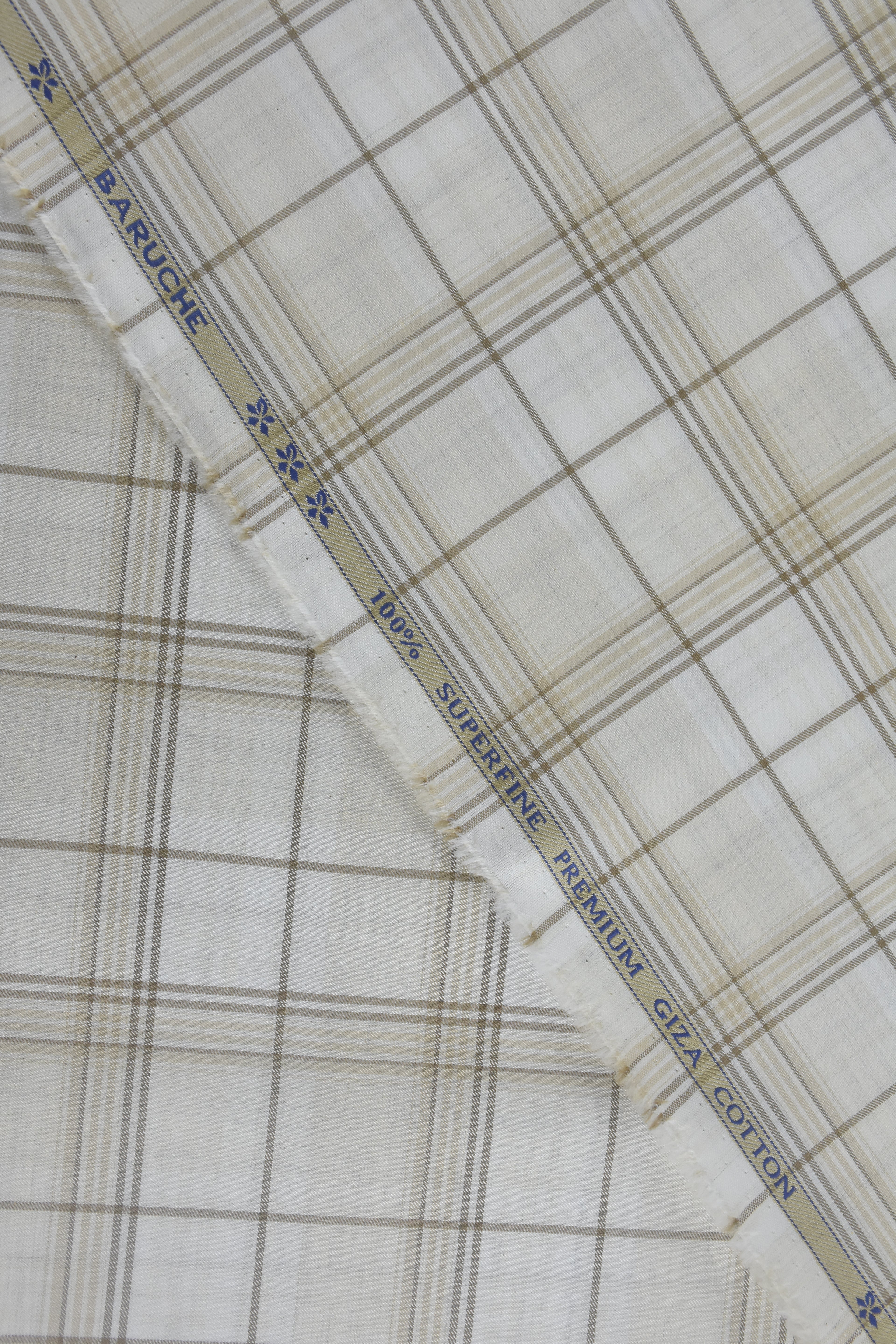 Beige Windowpane Check Shirt