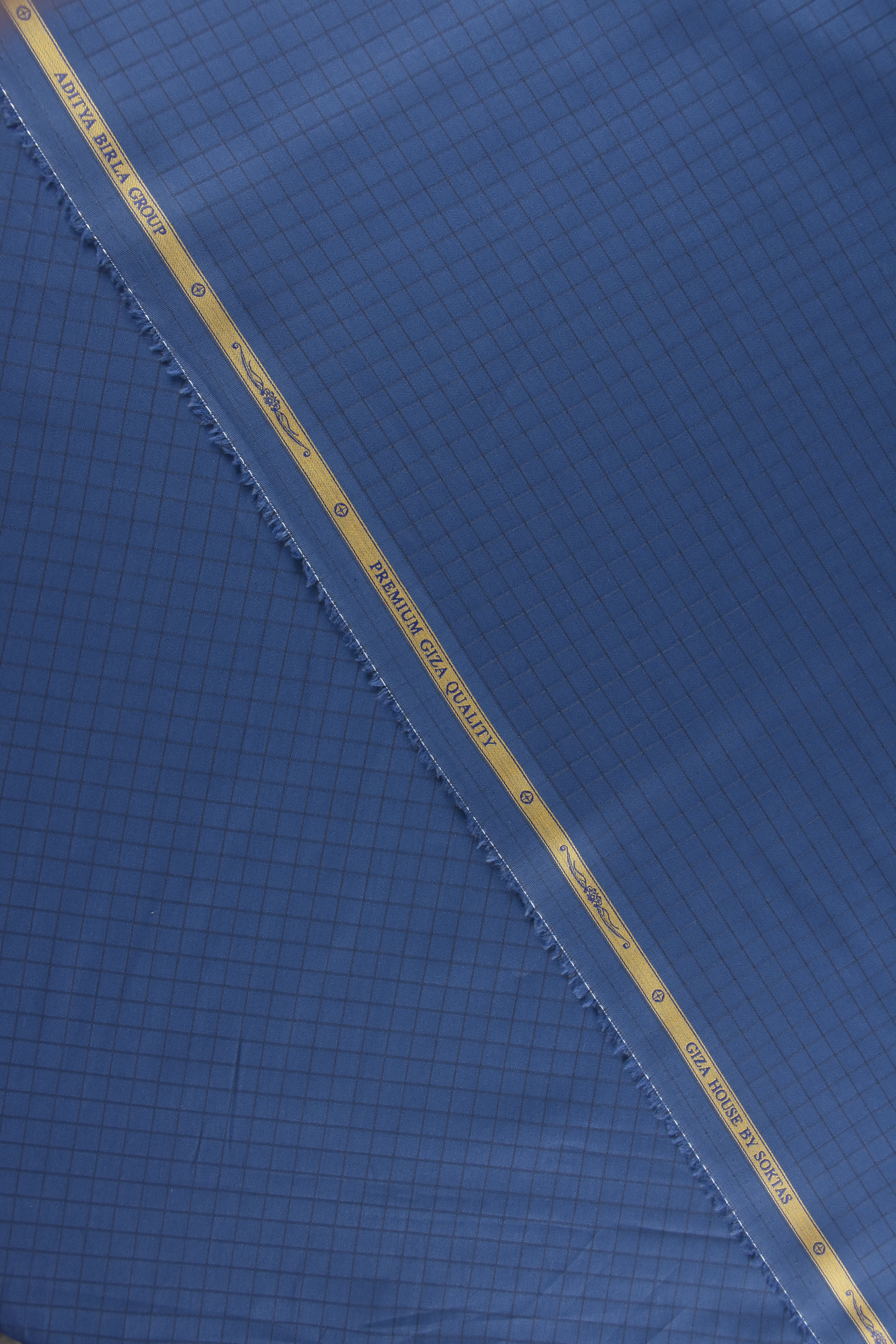 Navy Blue Fine Grid Cotton Shirt