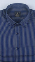Executive White Pinstripe Dark Blue Shirt