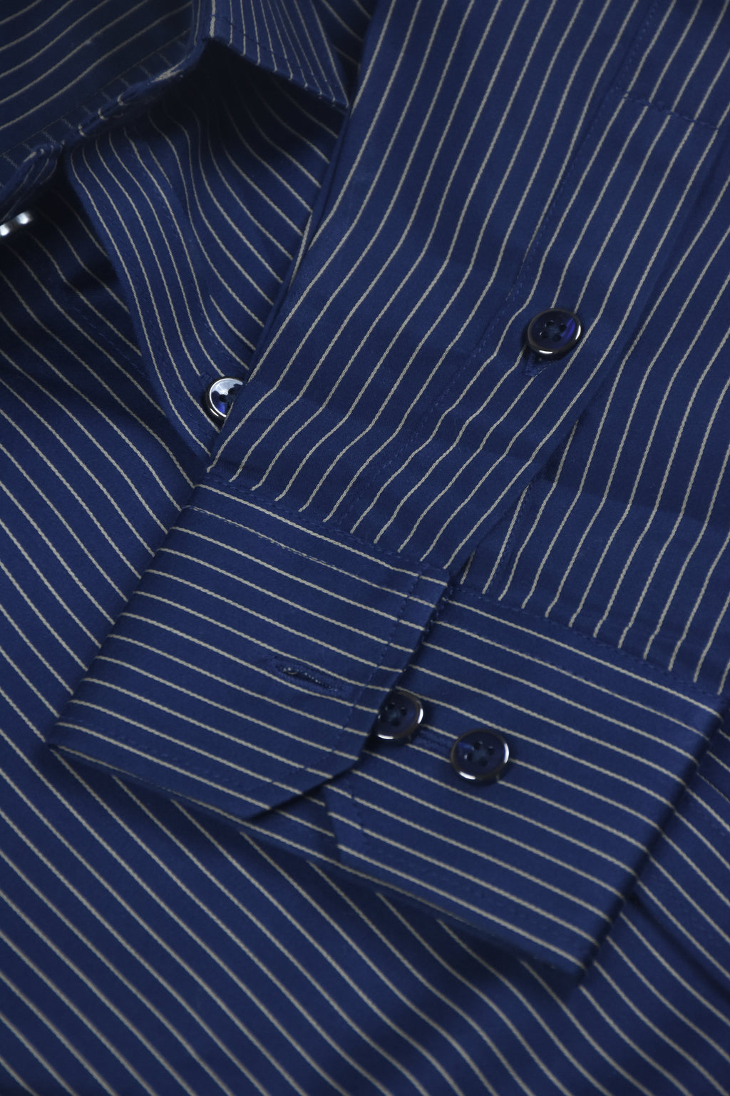 Executive White Pinstripe Dark Blue Shirt