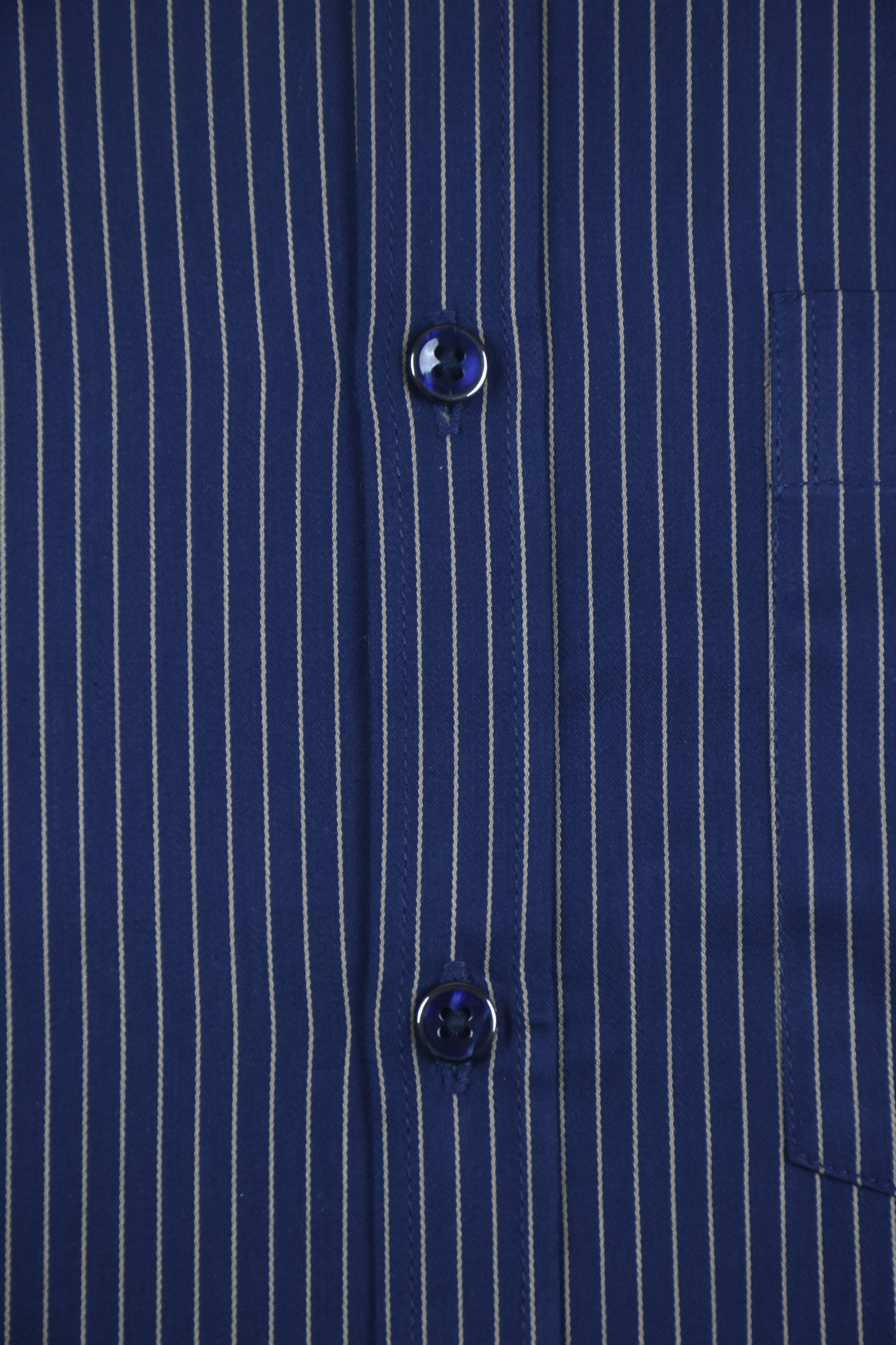 Executive White Pinstripe Dark Blue Shirt