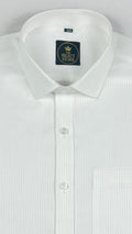 Premium Self-Stripe White Shirt