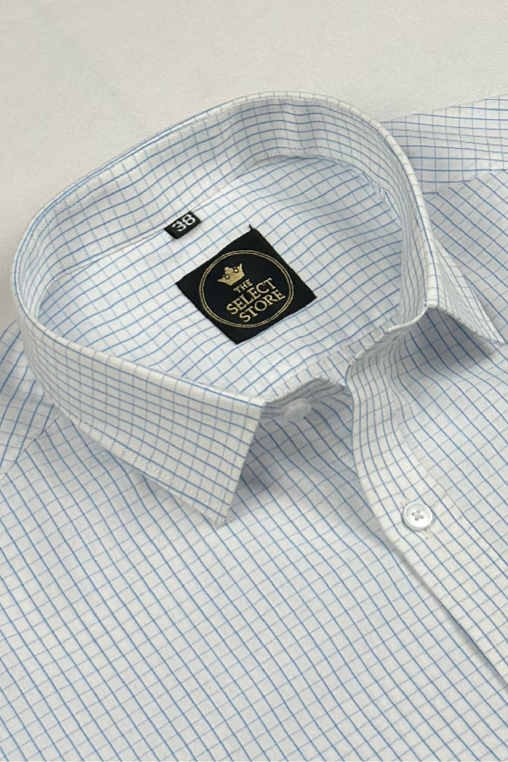 Fine Grid Blue Check Shirt