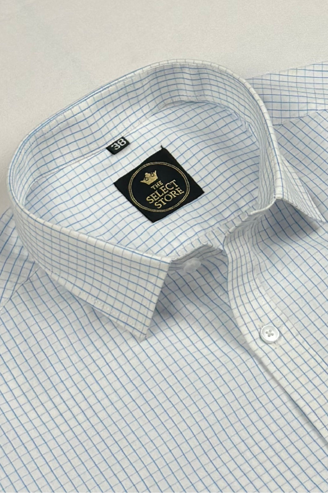 Fine Grid Blue Check Shirt