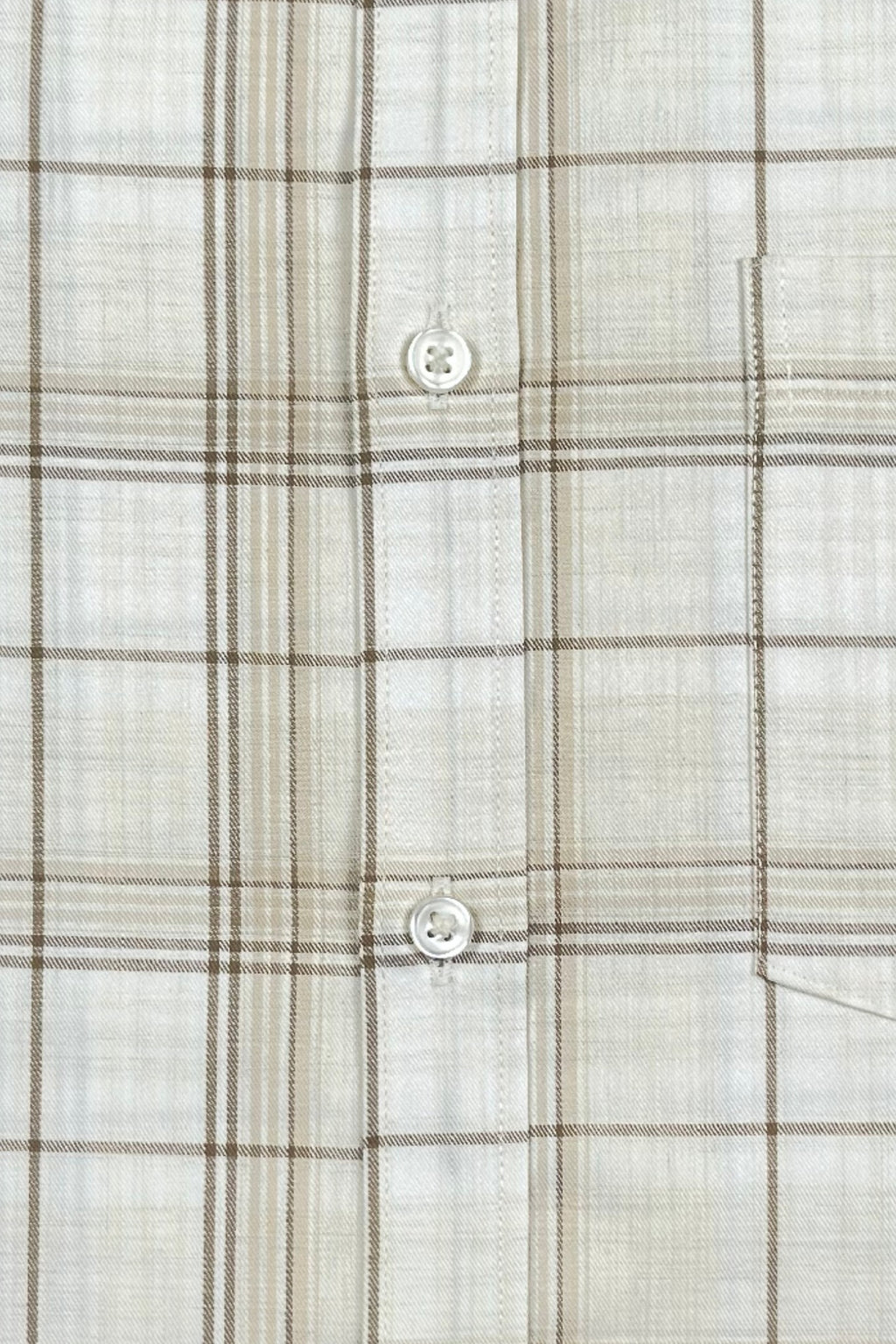 Beige Windowpane Check Shirt