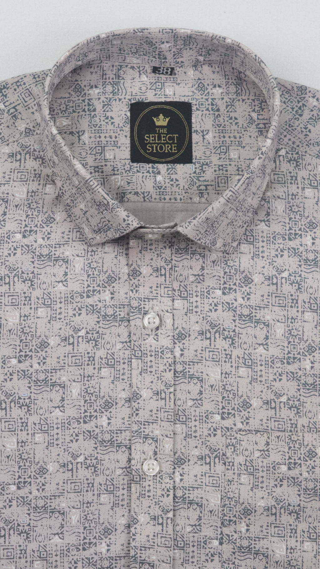 Abstract Print Charcol Grey Shirt