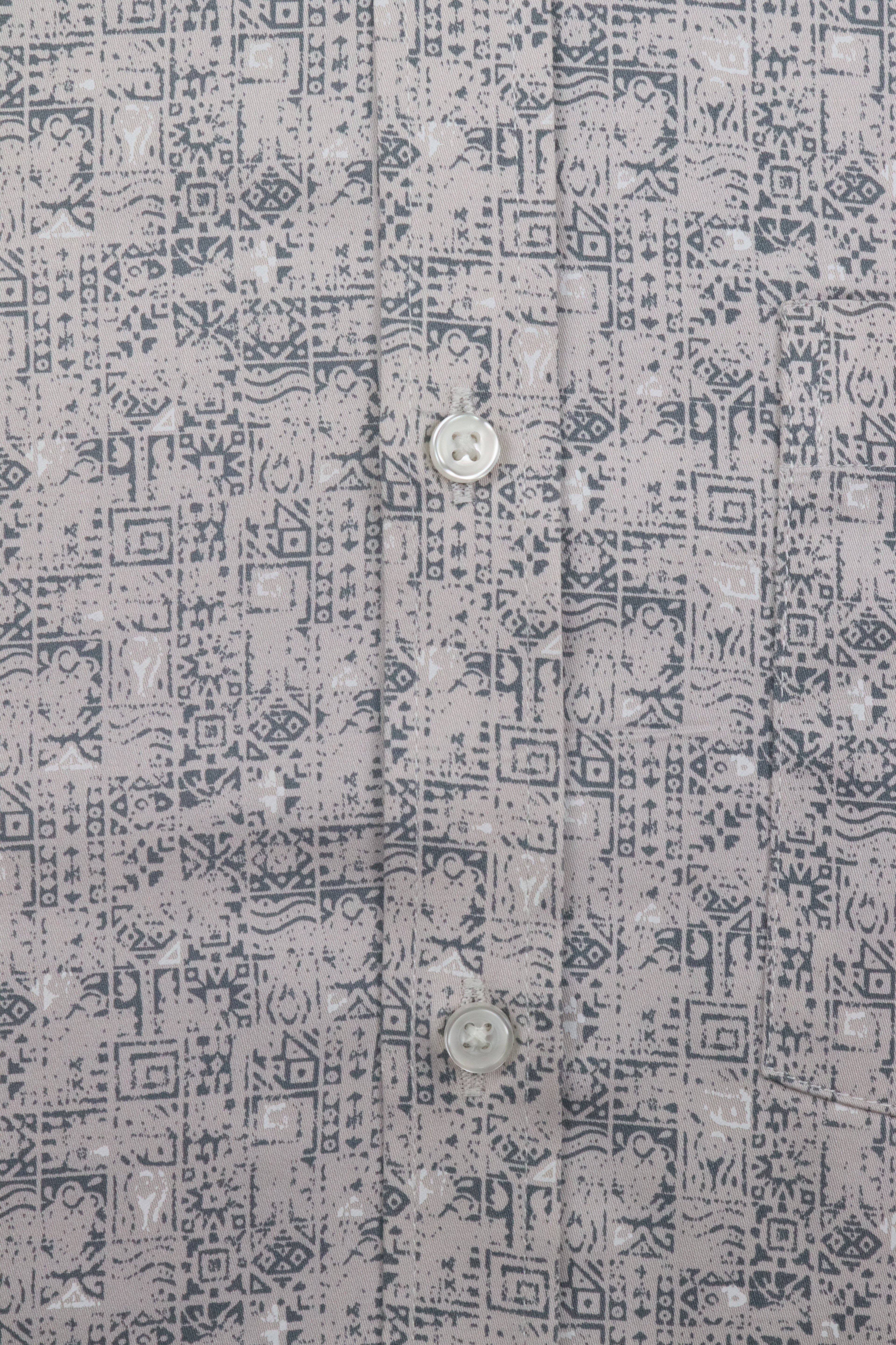 Abstract Print Charcol Grey Shirt