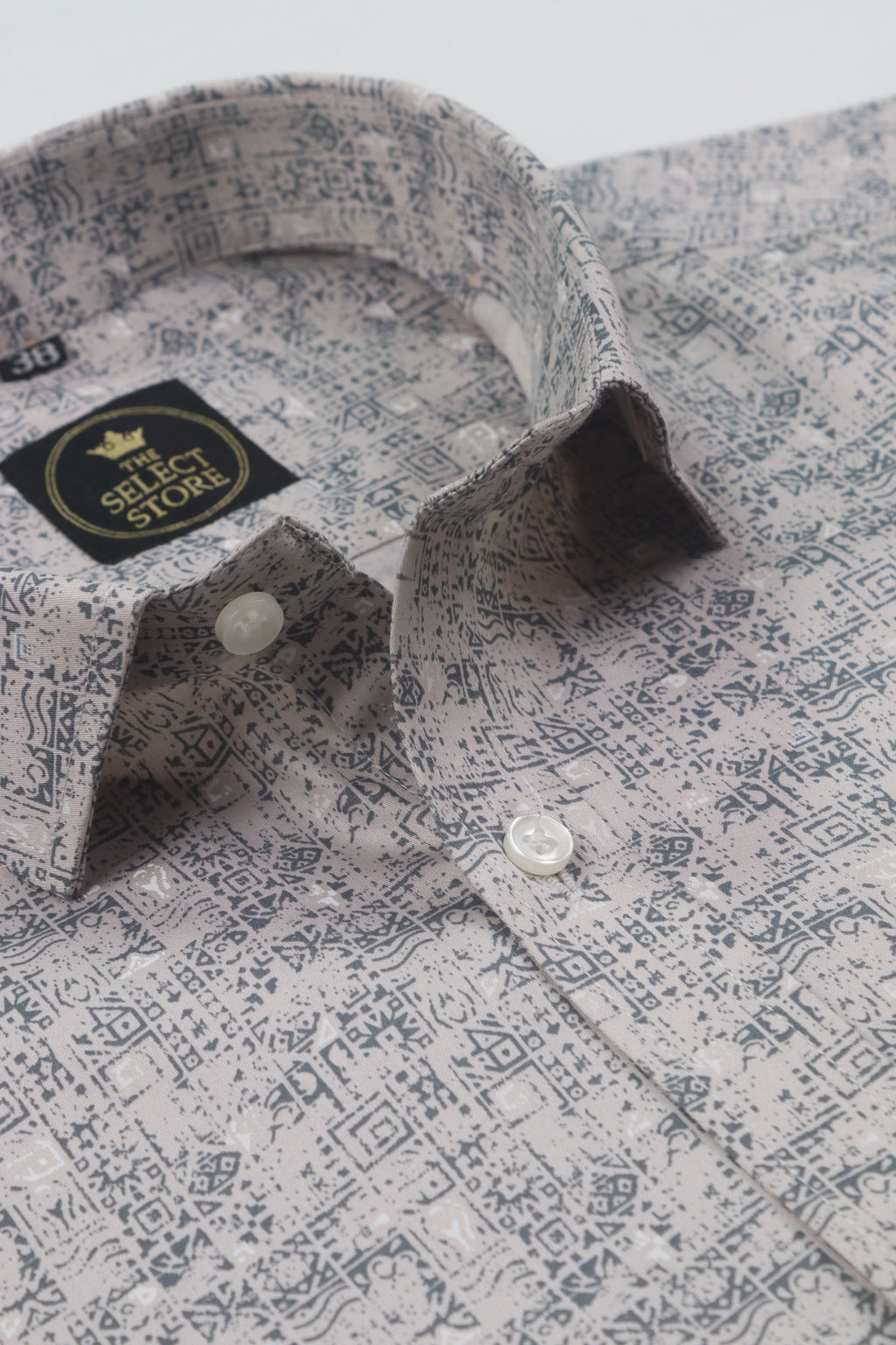 Abstract Print Charcol Grey Shirt