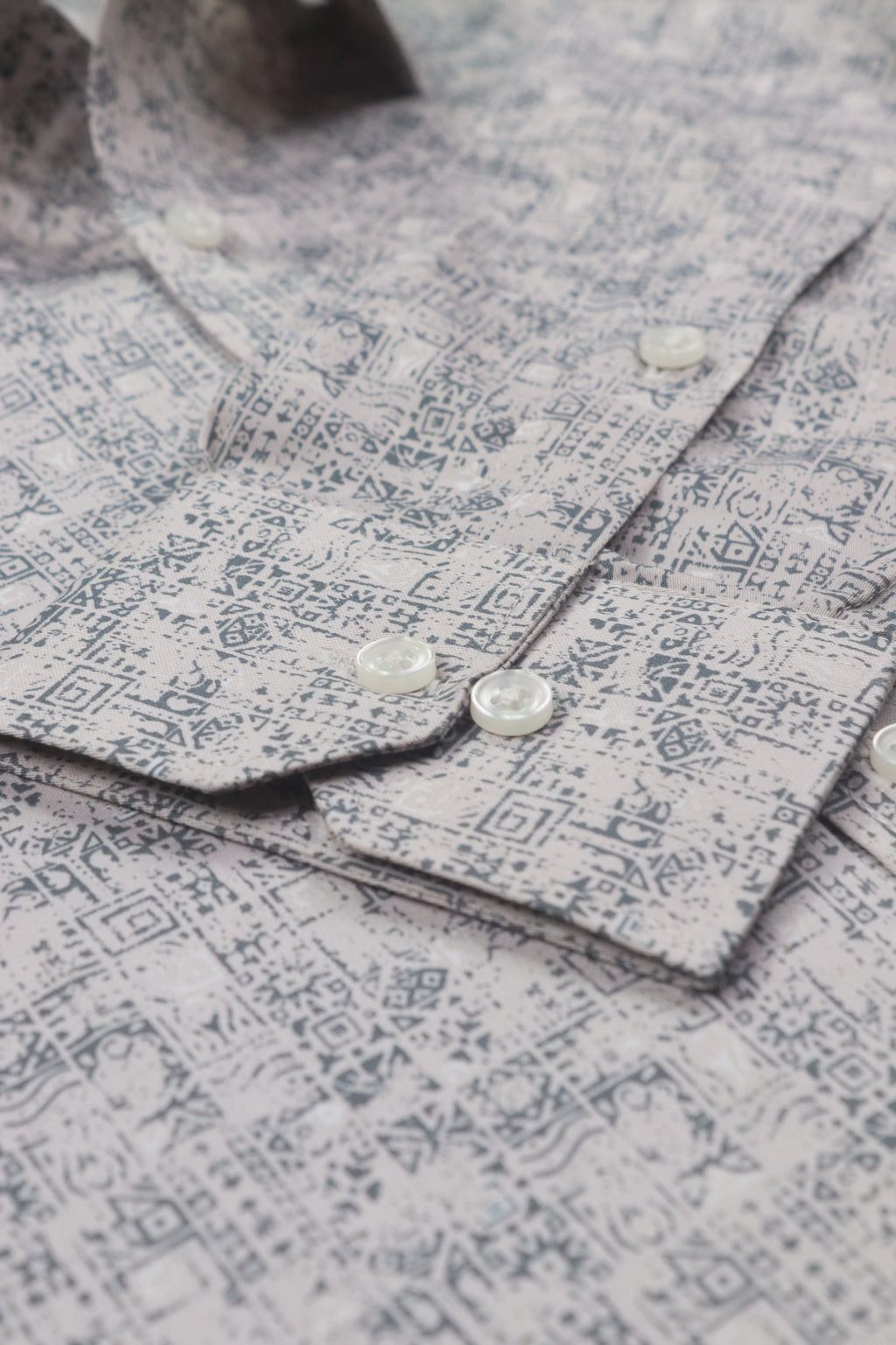 Abstract Print Charcol Grey Shirt