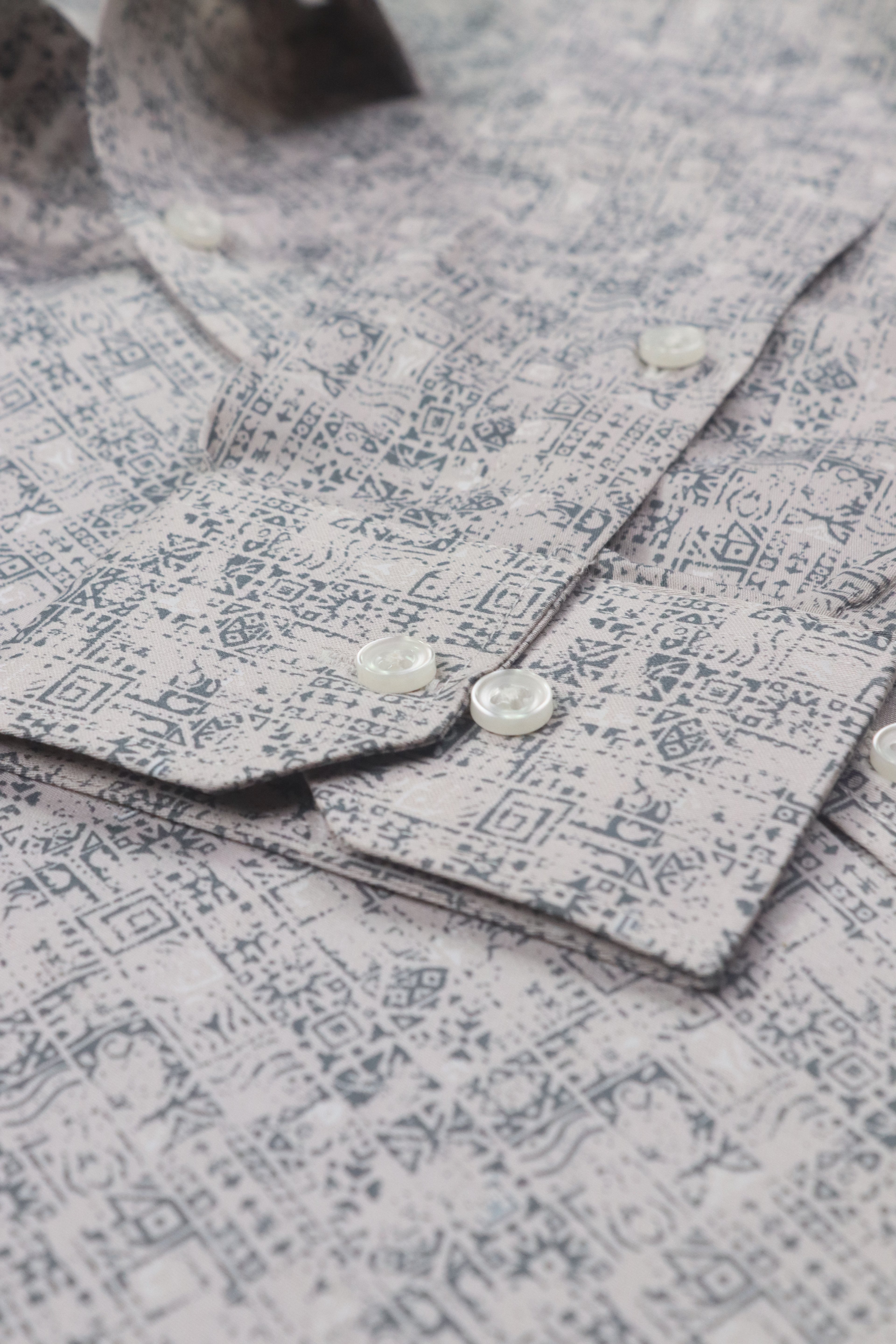 Abstract Print Charcol Grey Shirt