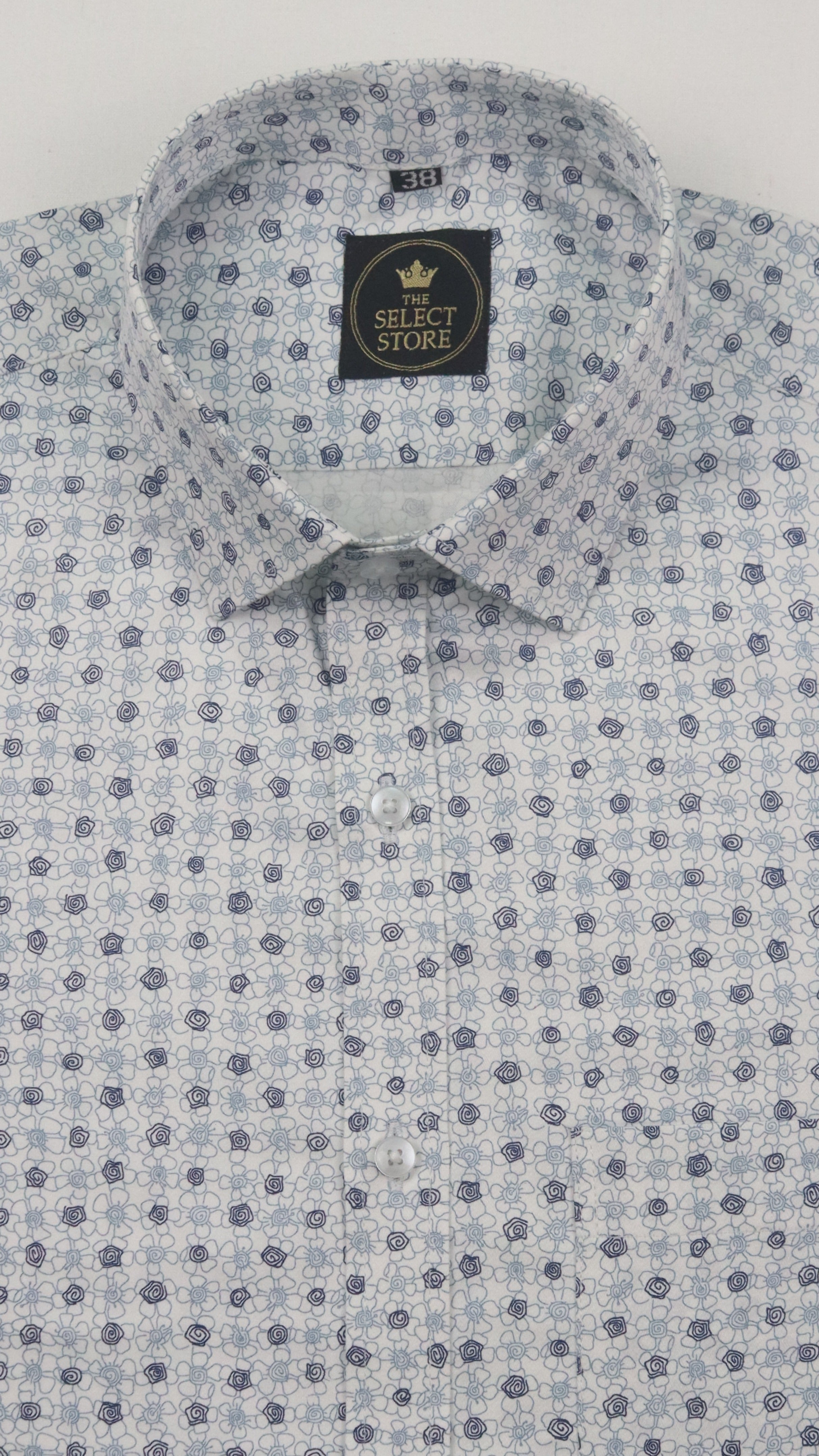 Blue Floral Print Shirt