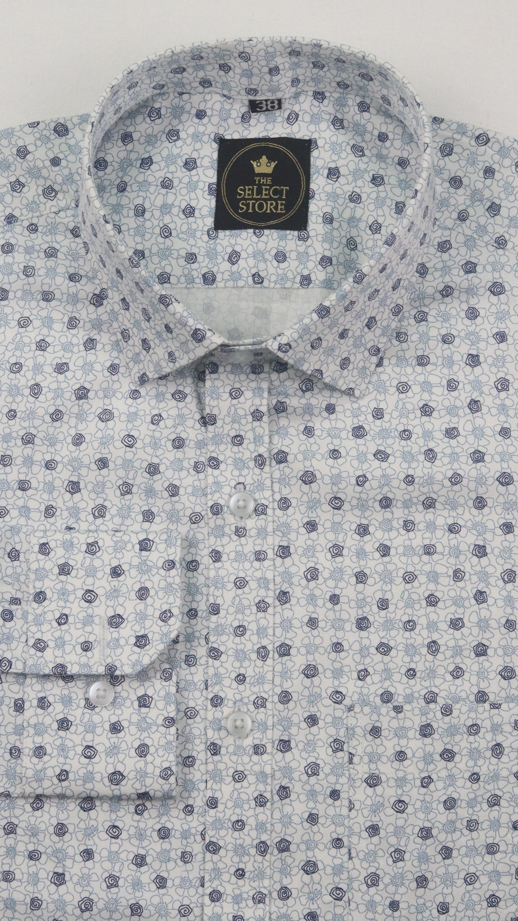 Blue Floral Print Shirt