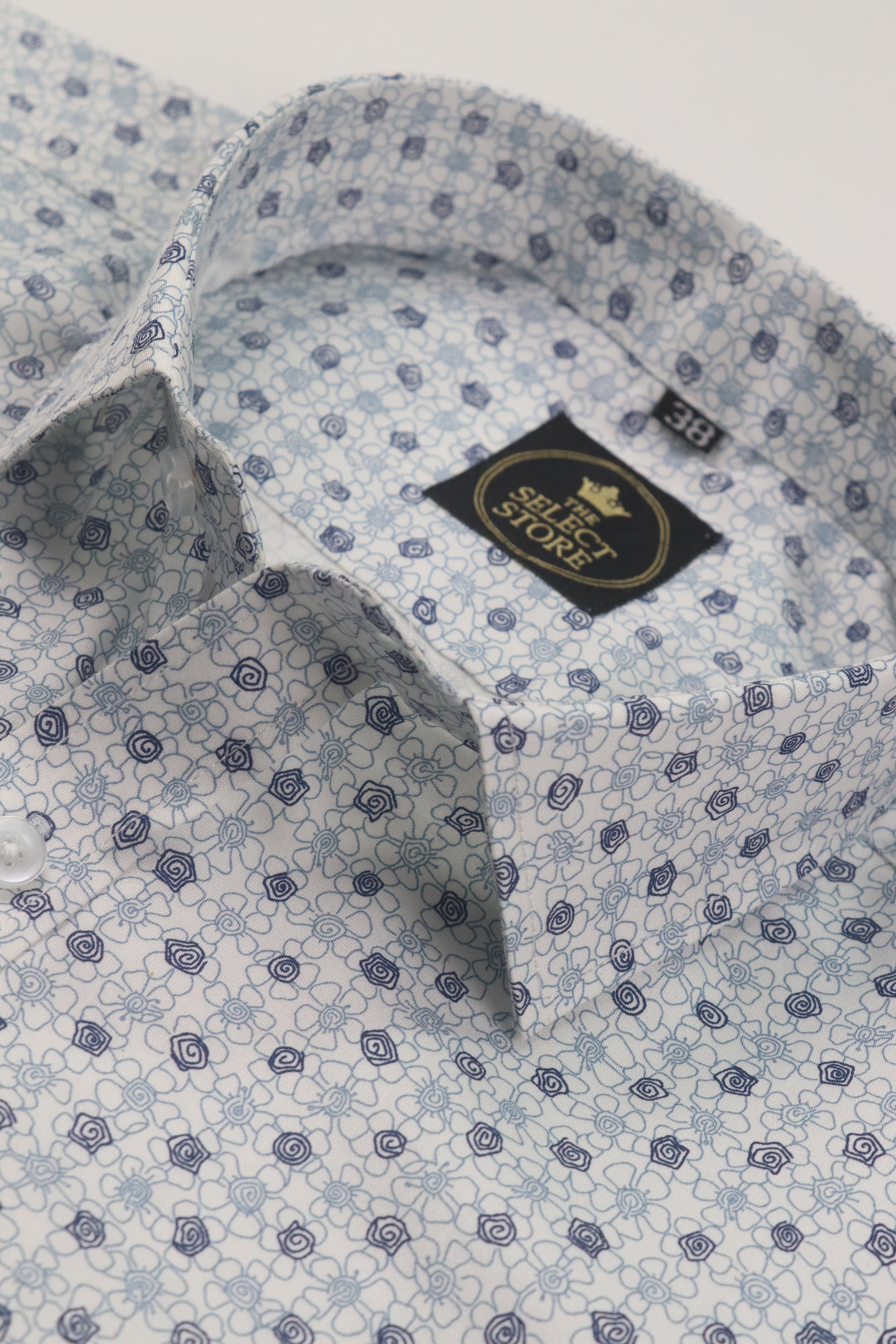 Blue Floral Print Shirt