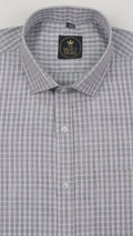 Dual Tonal Grey Micro-Check Blended Shirt