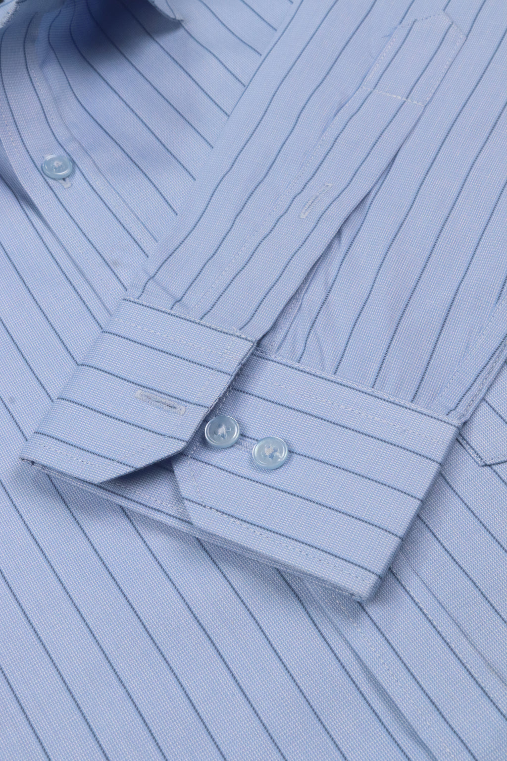 Fine-Stripe Blue Formal Shirt