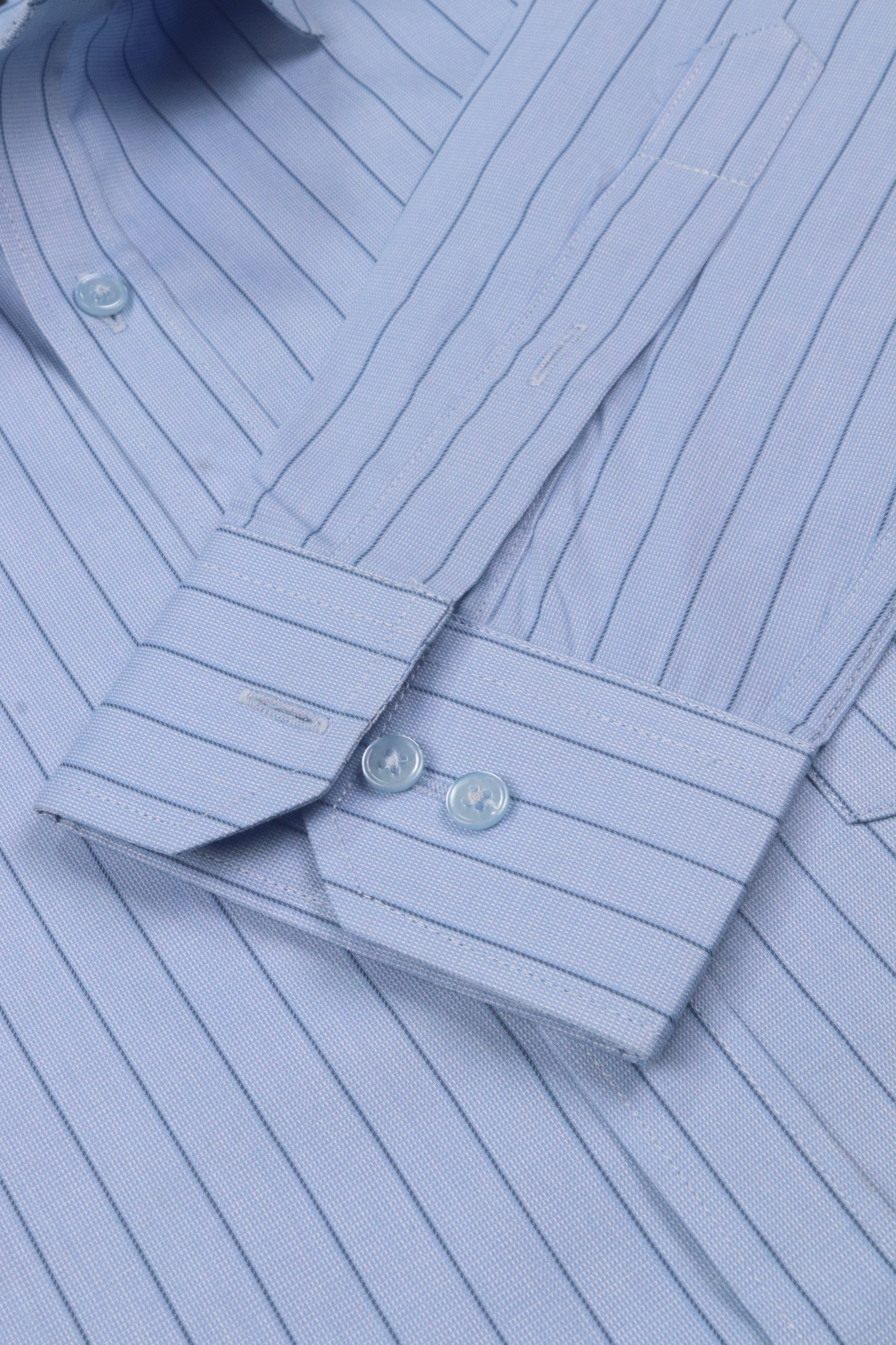 Fine-Stripe Blue Formal Shirt