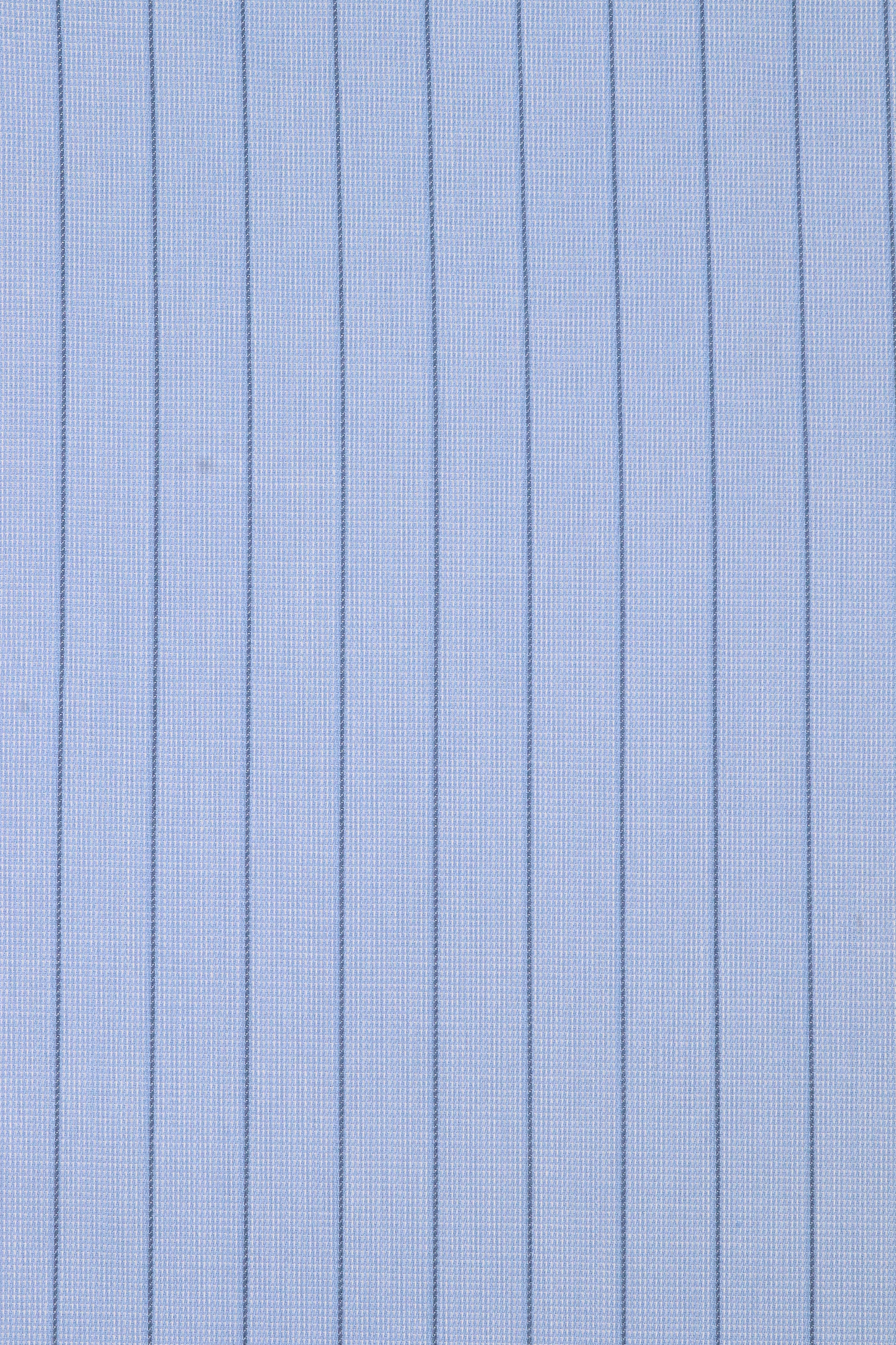 Fine-Stripe Blue Formal Shirt