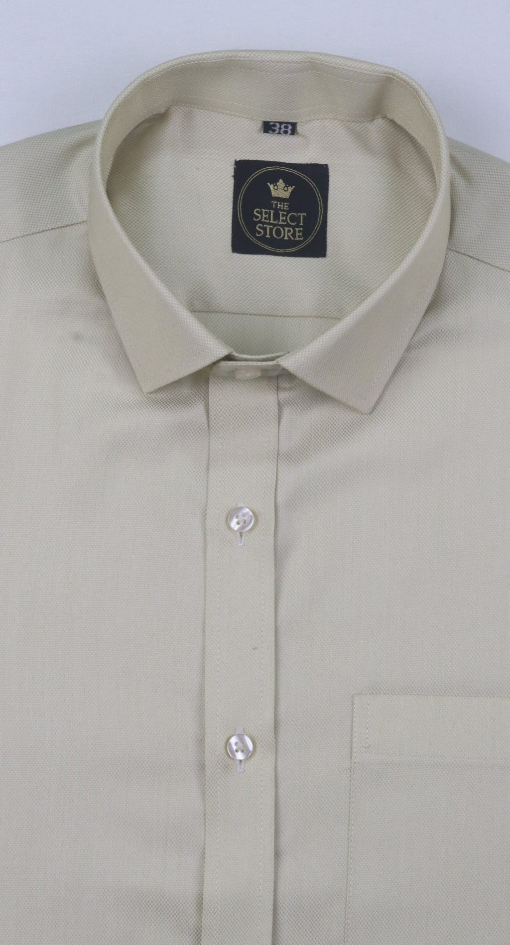 Solid Beige Premium Poly-Cotton Shirt