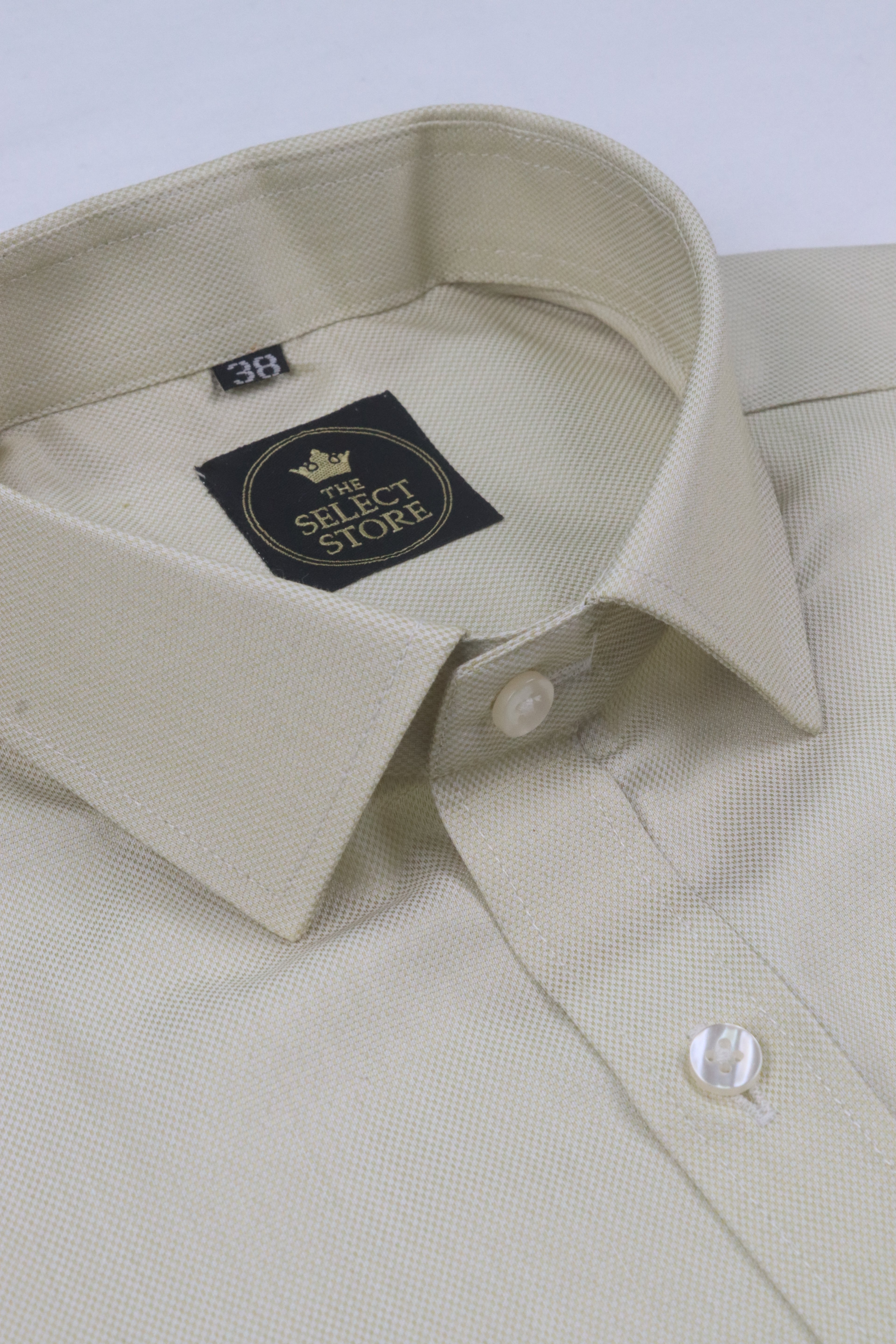 Solid Beige Premium Poly-Cotton Shirt