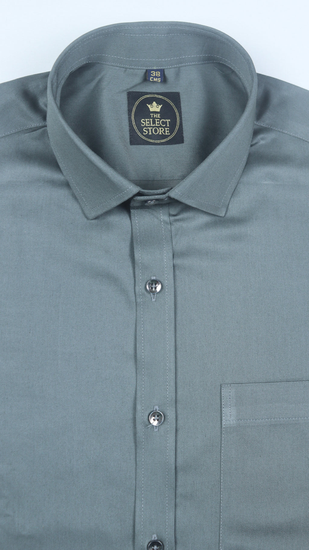 Solid Greenish Grey Shirt 100% Premium Giza Cotton