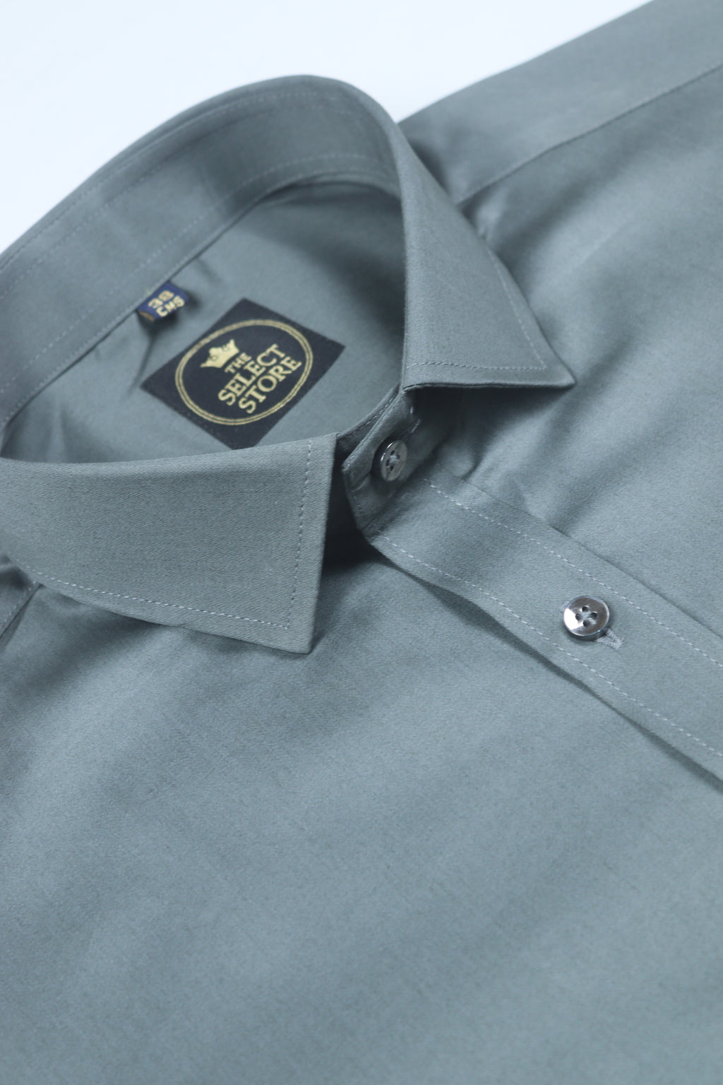 Solid Greenish Grey Shirt 100% Premium Giza Cotton