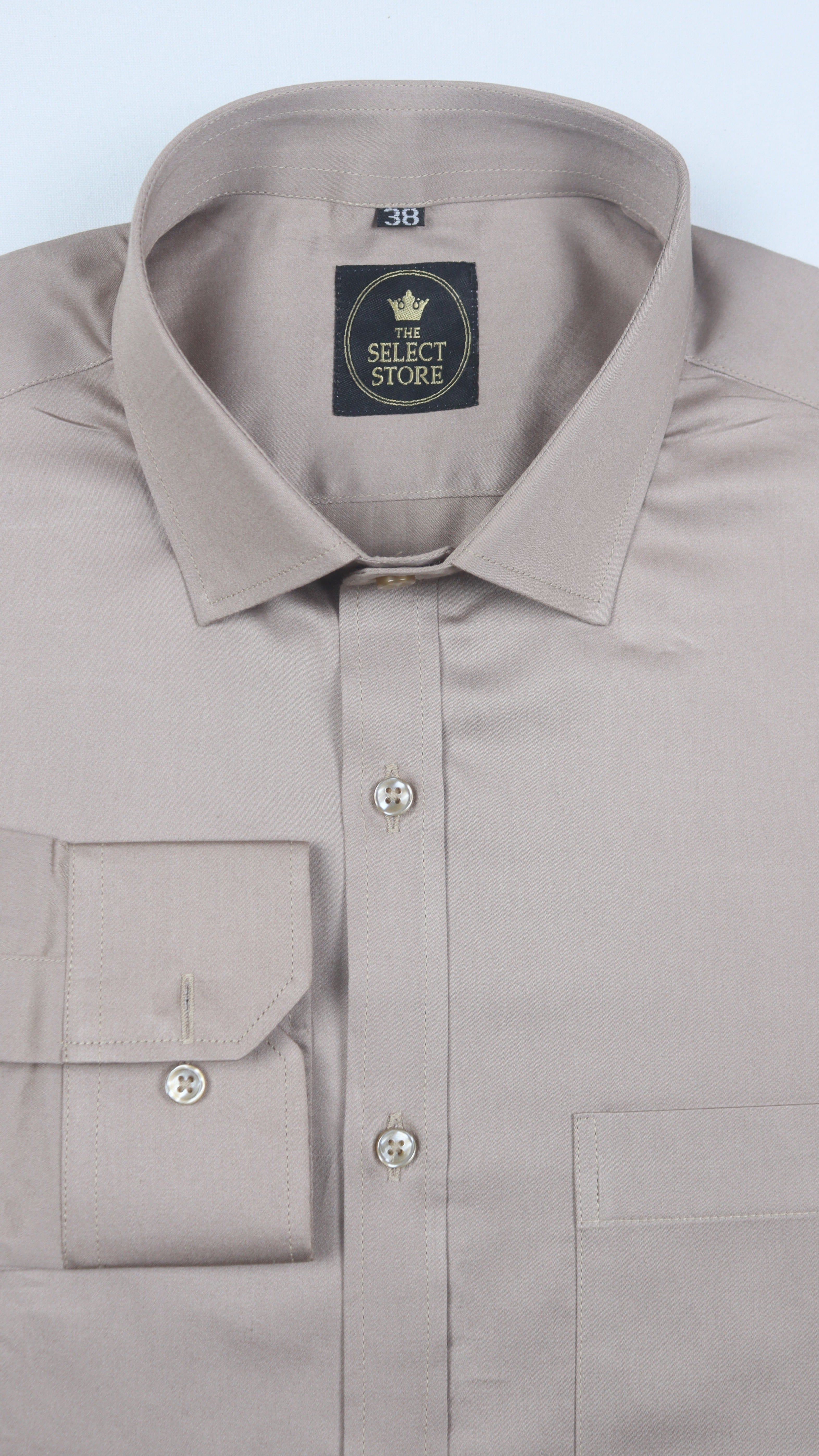 Cotton Beige Shirt 100% Premium Gizza Cotton