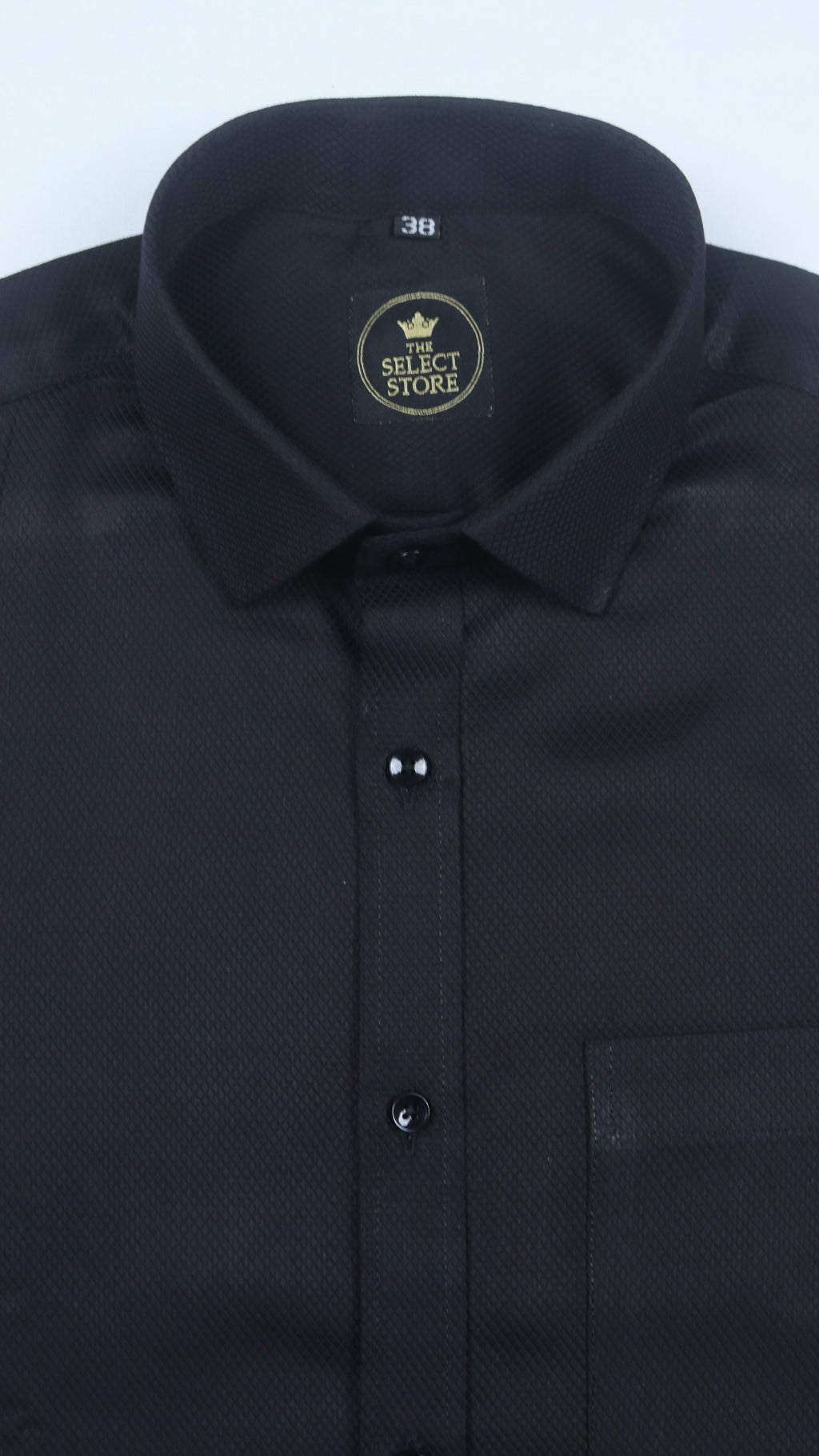 Textured Black Formal Shirt