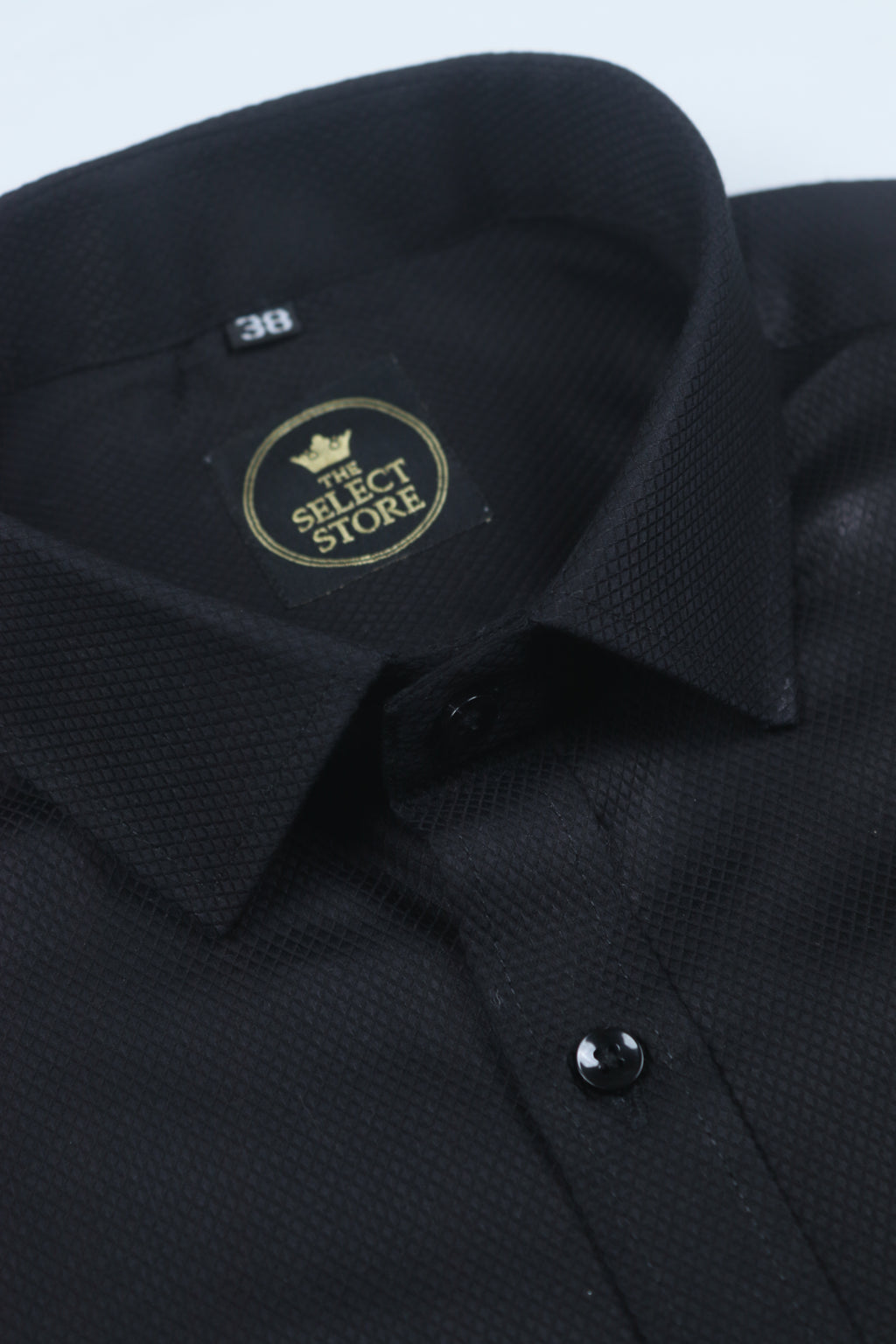 Textured Black Formal Shirt