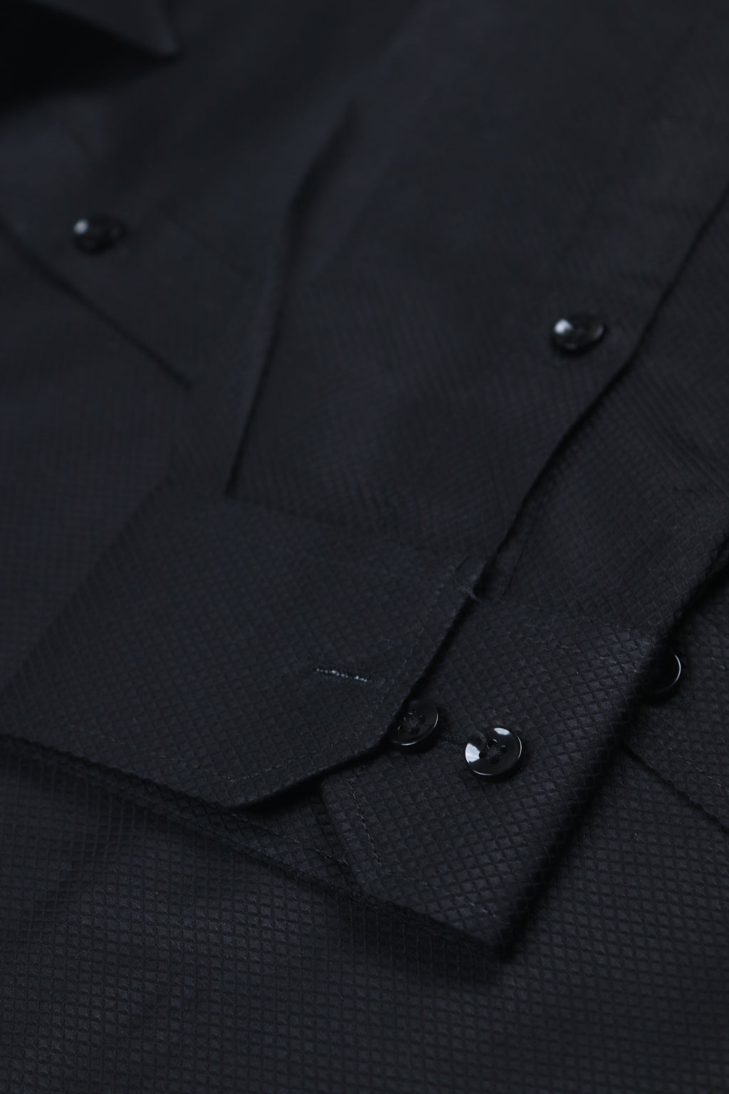 Textured Black Formal Shirt