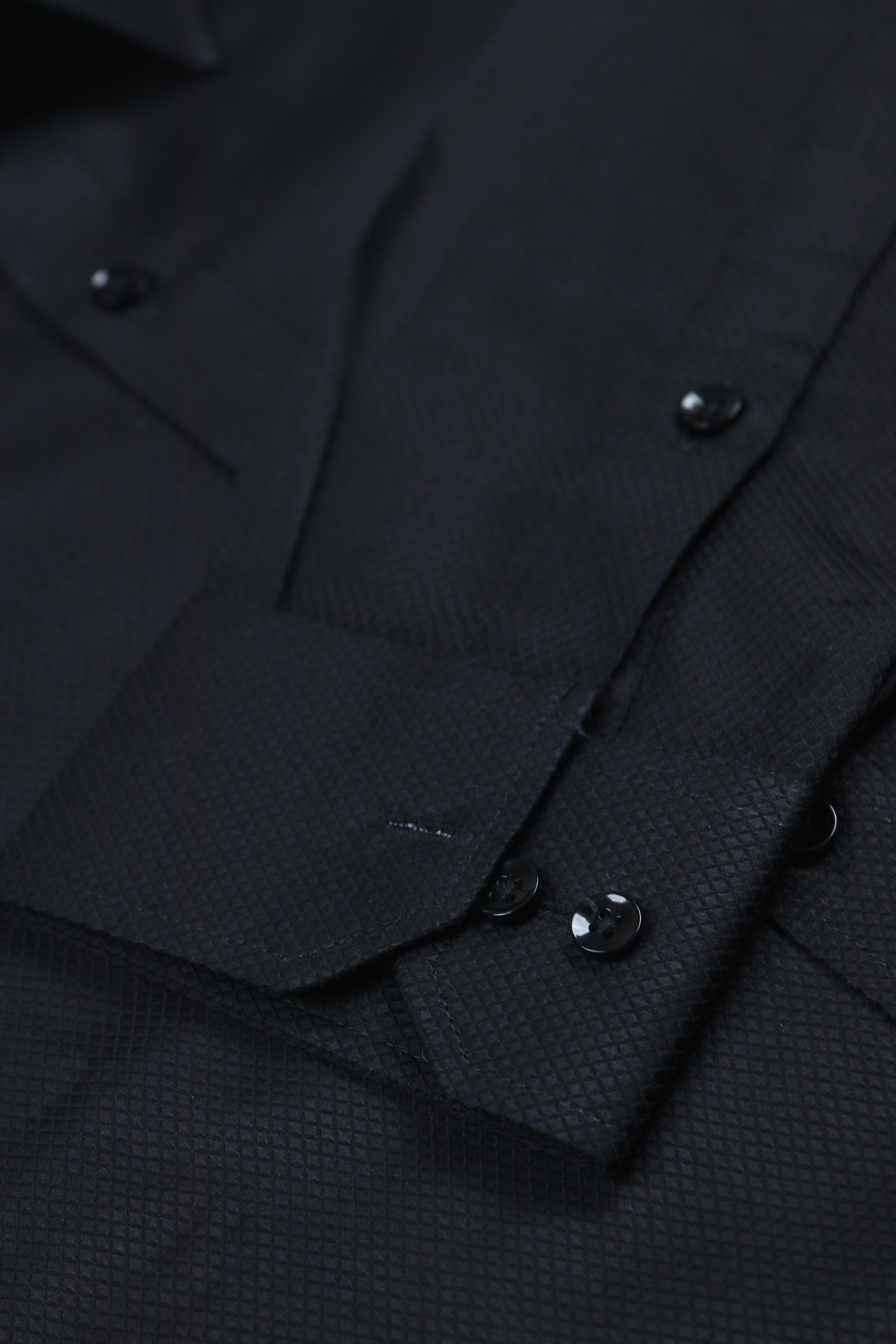 Textured Black Formal Shirt